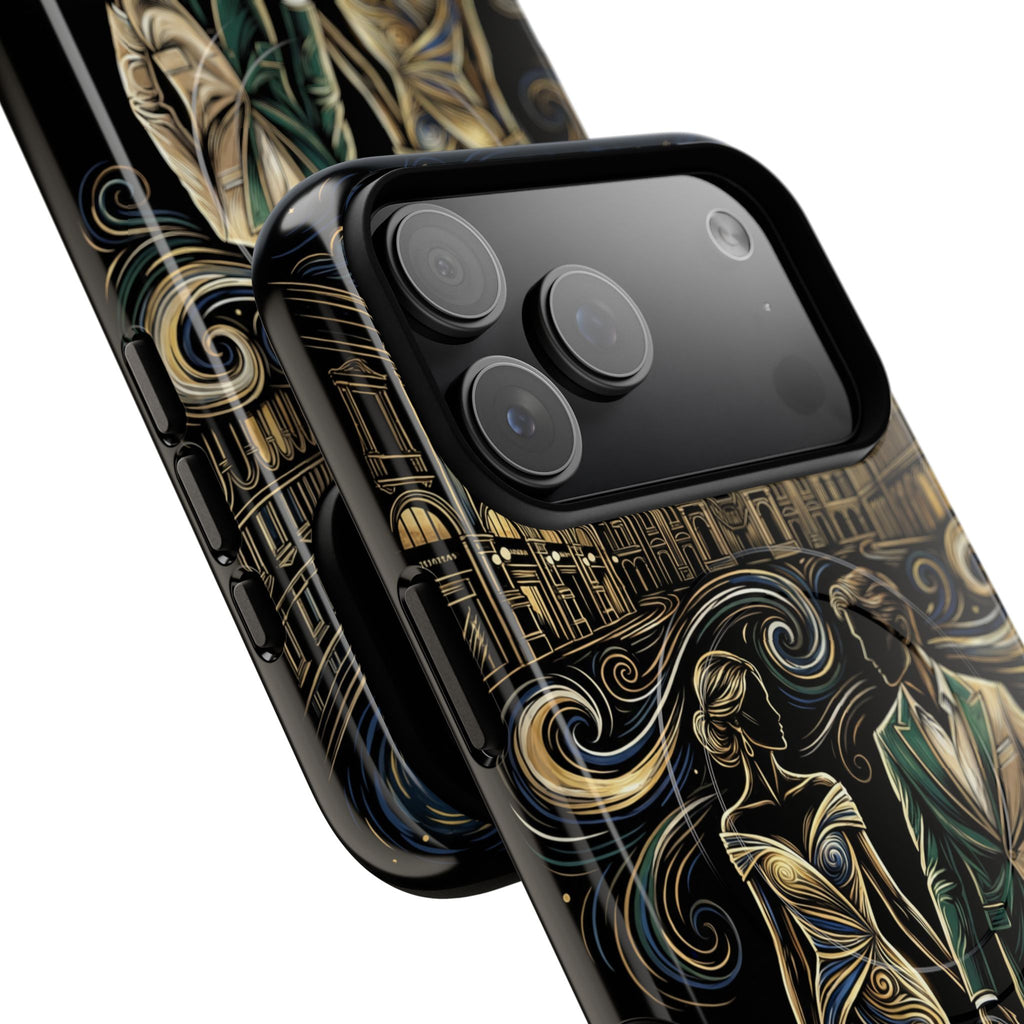 Romantic Night Walk MagSafe iPhone Case | Elegant Couple Art