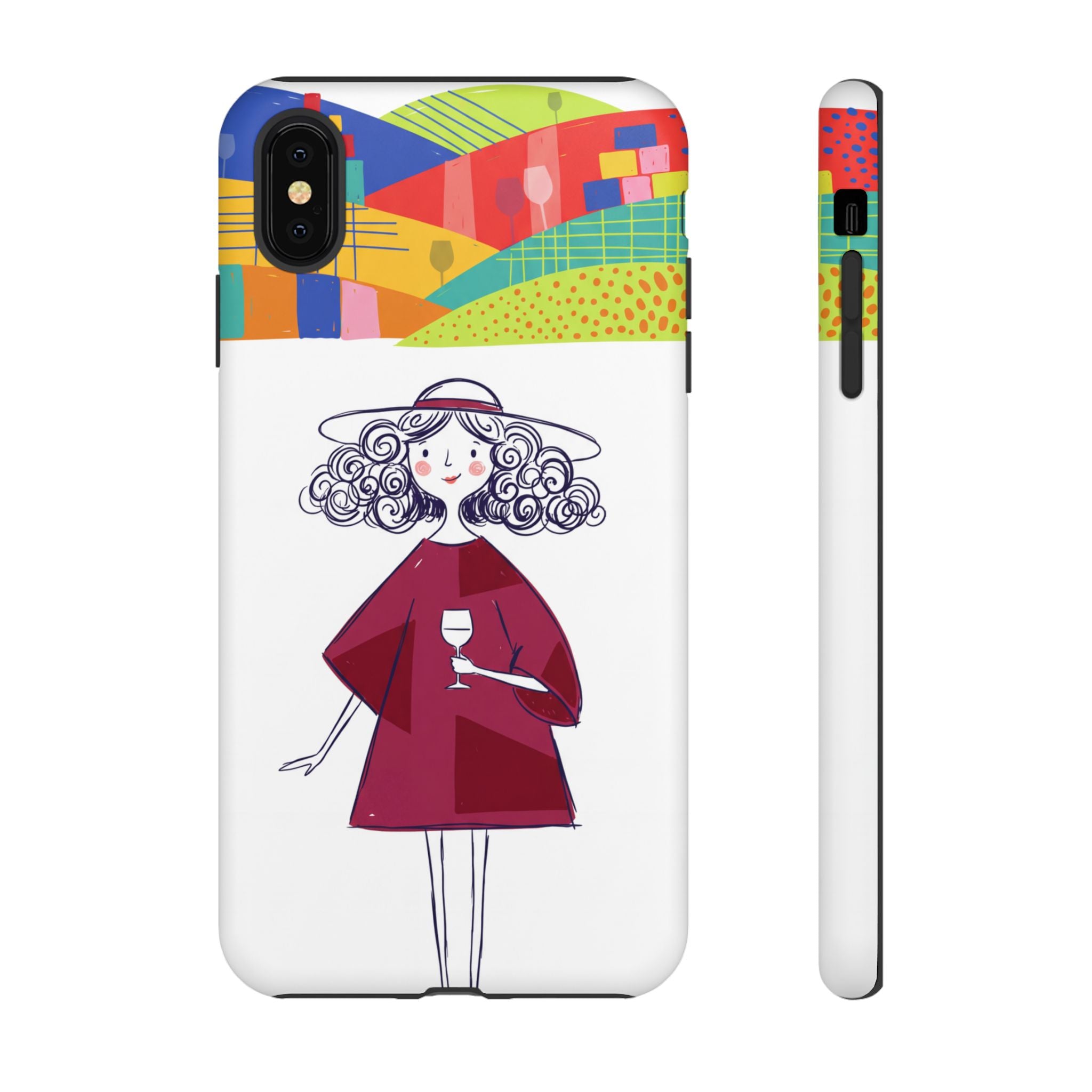 Colourful Artistic Wine Lady iPhone Case