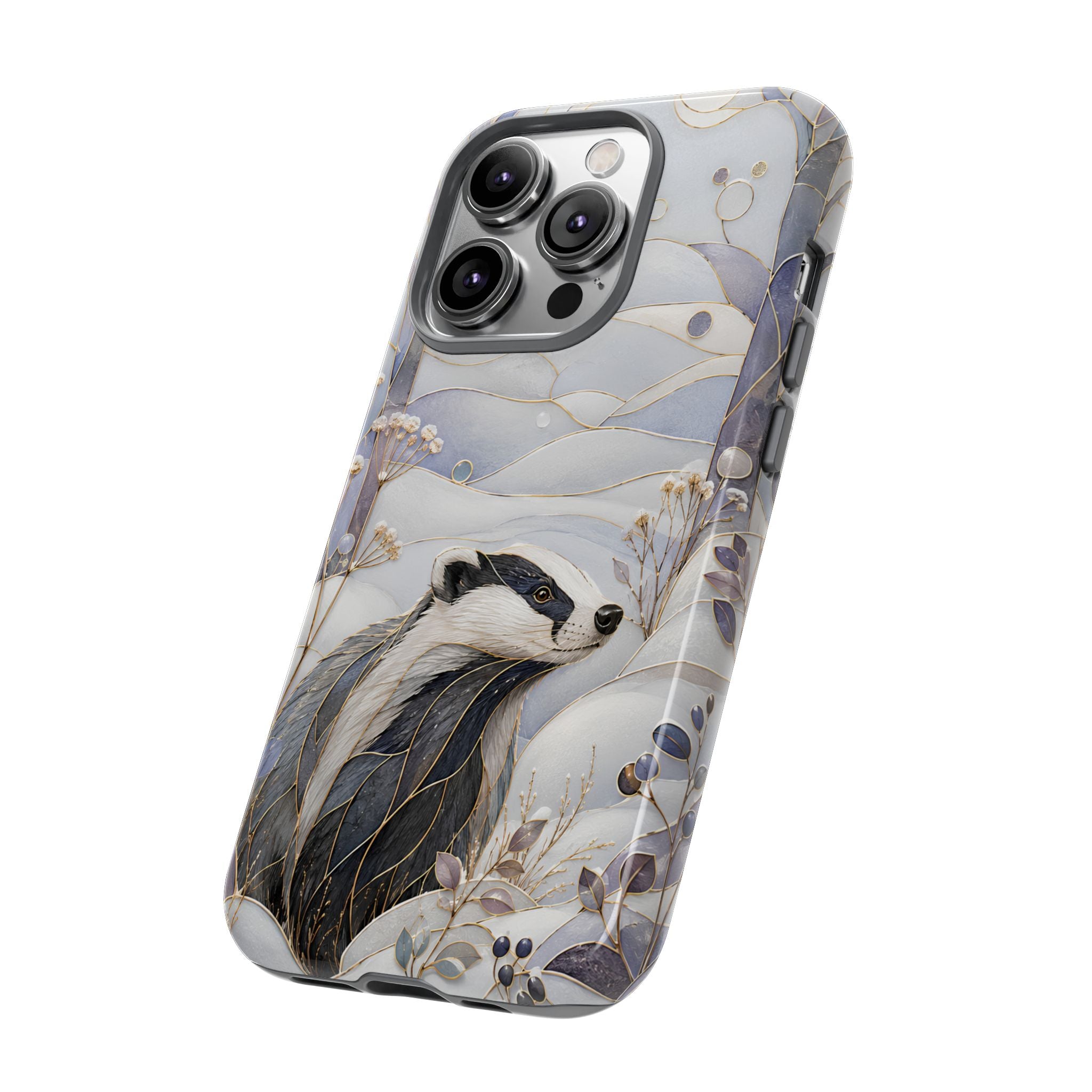 Badger iPhone Case | Stained Glass Wildlife iPhone Case