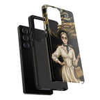 Vintage Elegance Samsung Galaxy Phone Case | Retro Woman with Flowing Golden Hair