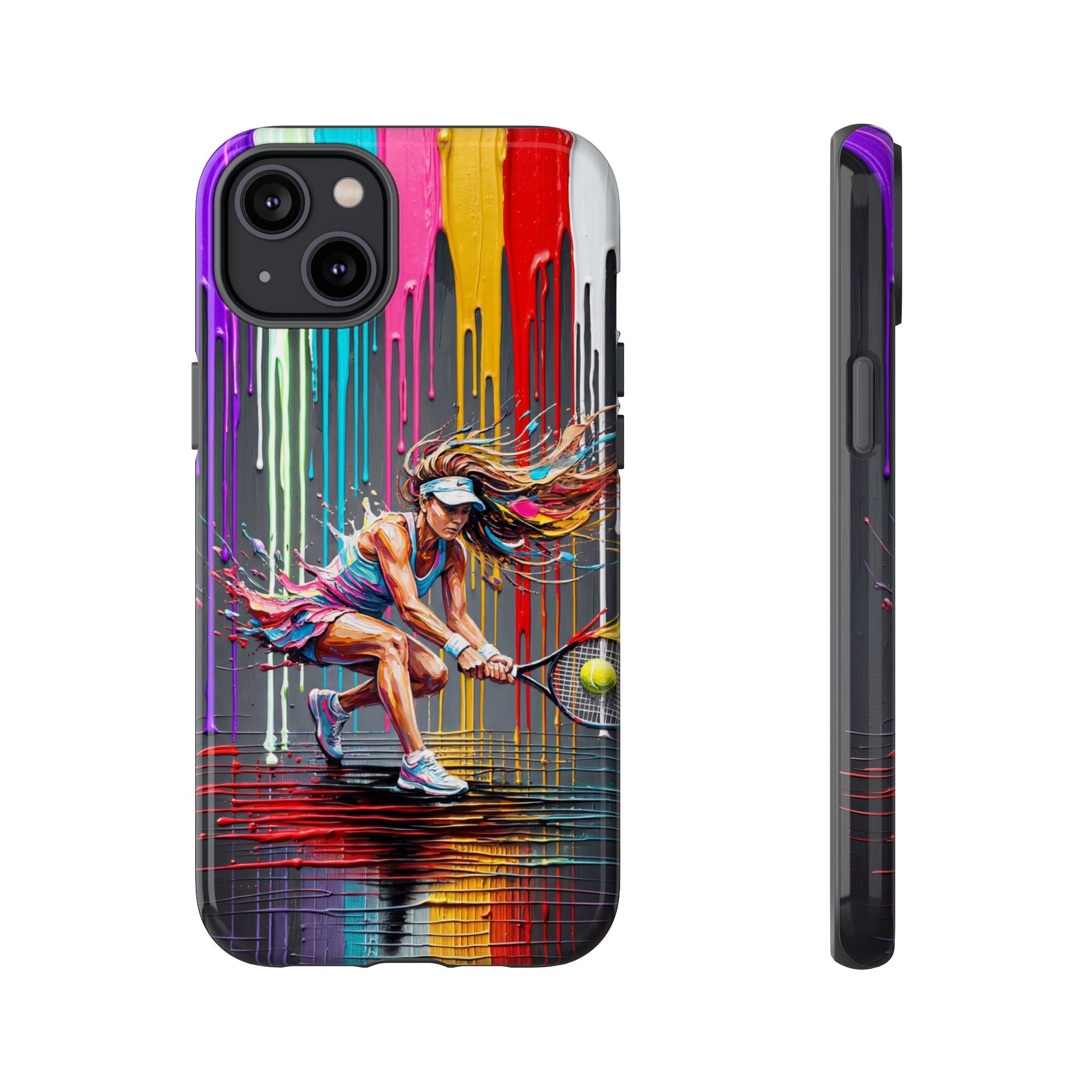 Colour Splash Tennis iPhone Case | Vibrant Female Player Art