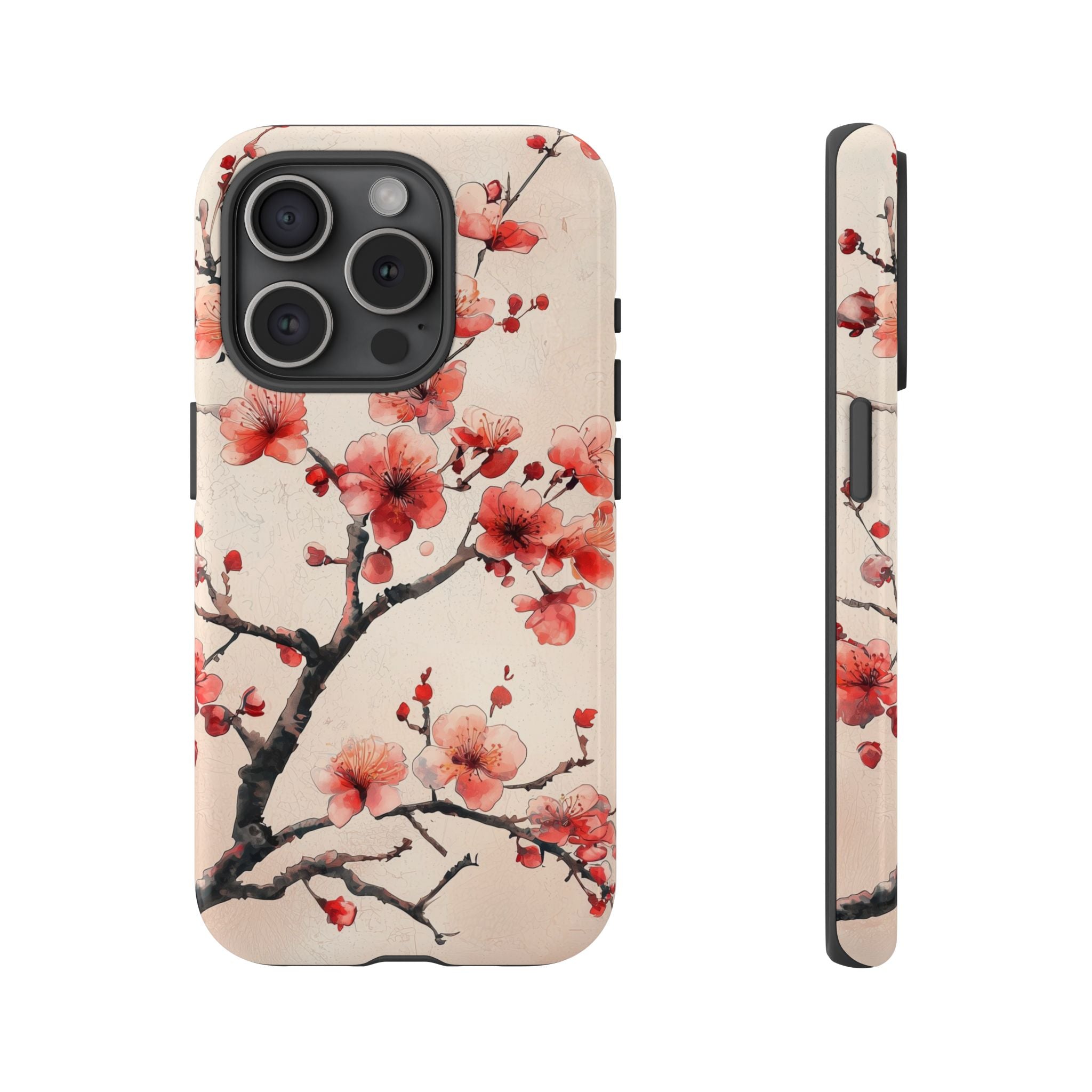 Cherry Blossom iPhone Case | Floral Tough Case with Pink Blossom Branch Design