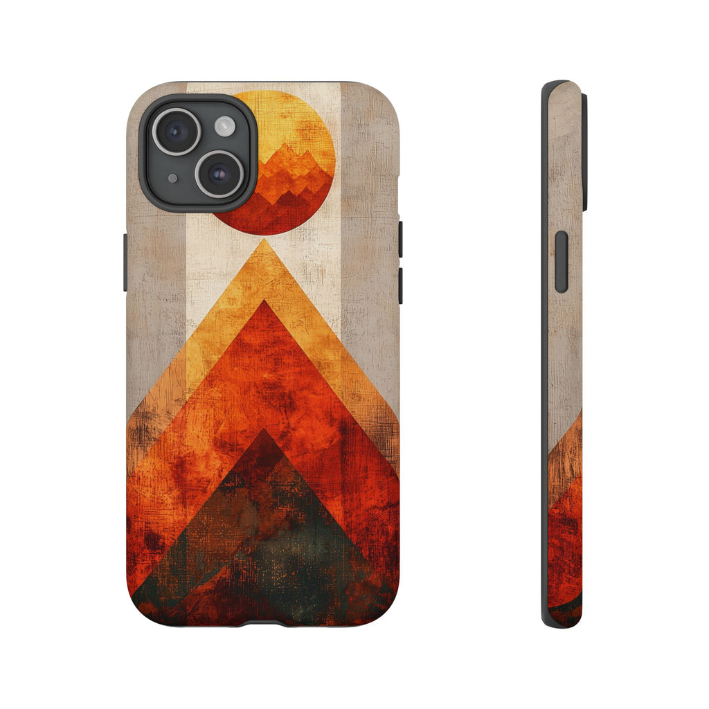 Retro Geometric Sunset iPhone Case