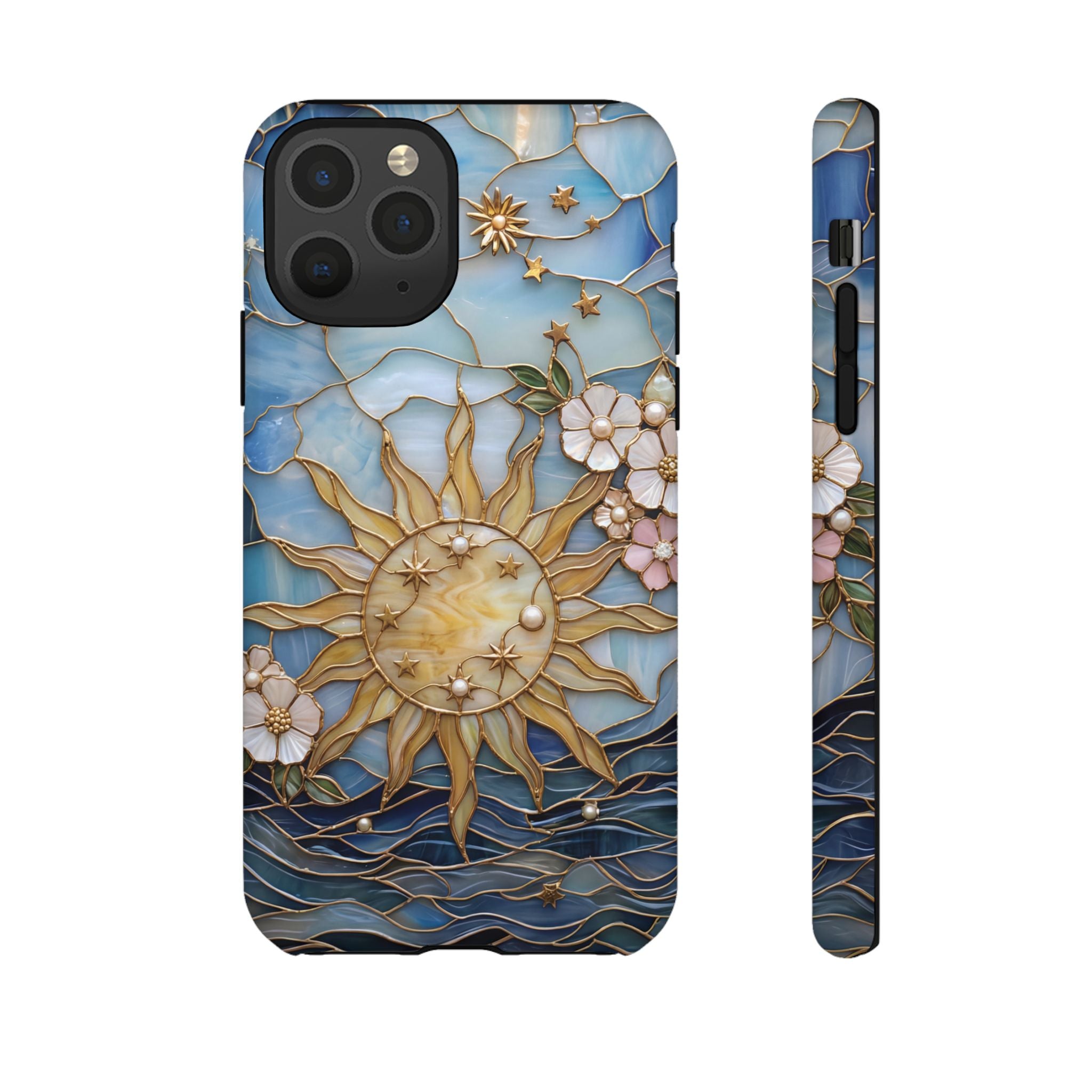Stained Glass Floral Sun & Sea Tough iPhone Case
