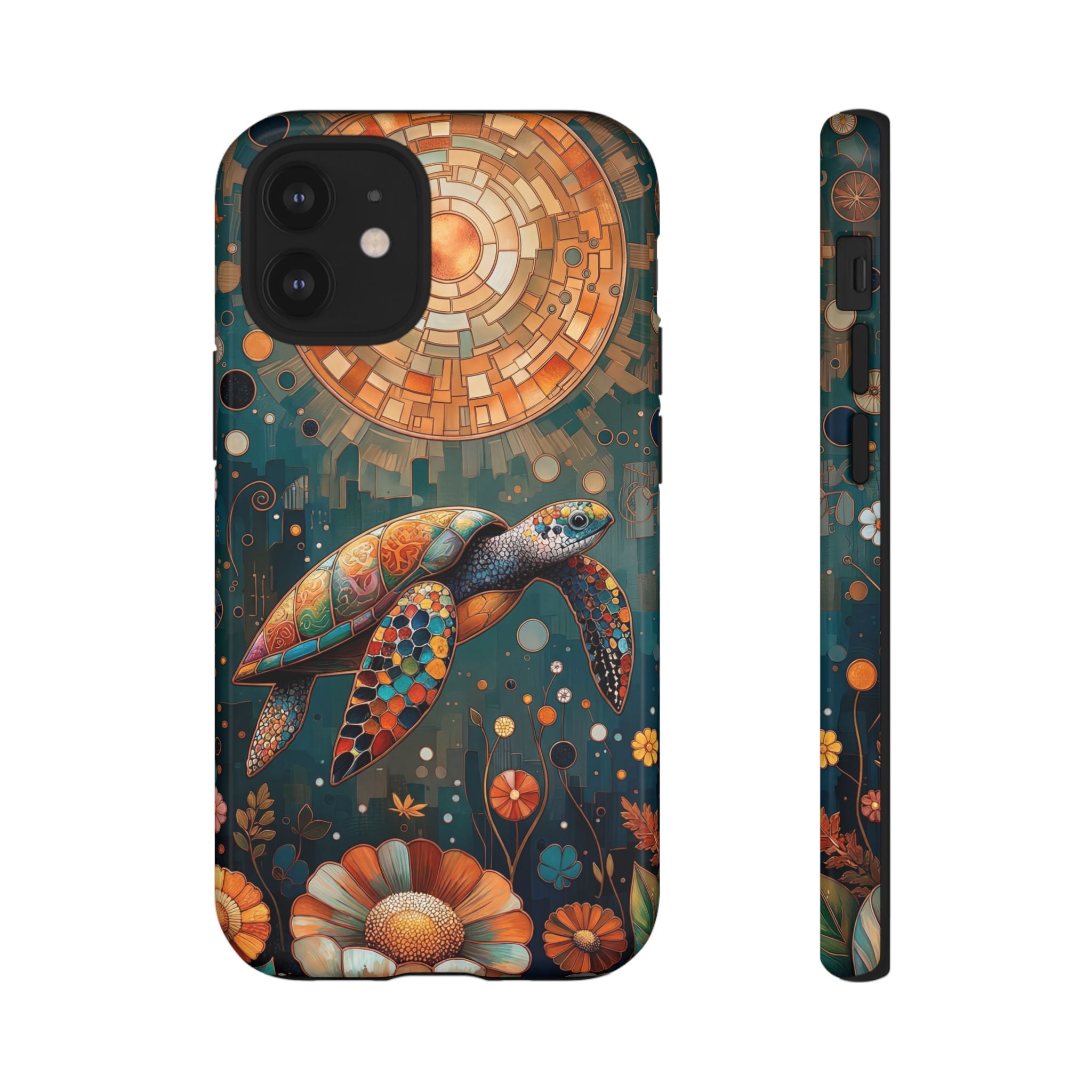 Sea Turtle Mosaic iPhone Case | Artistic Ocean Nature Protective Cover