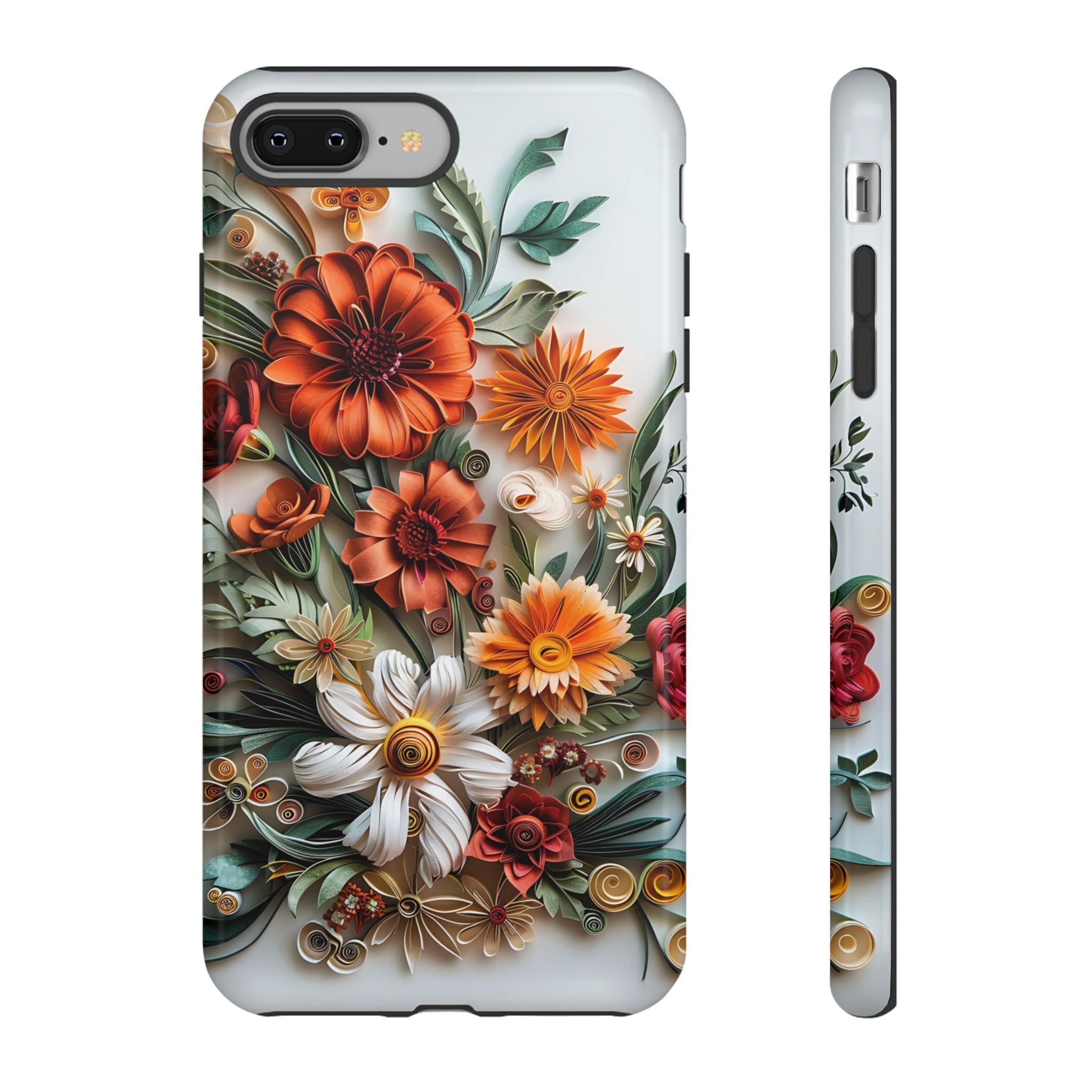 Floral Quilling Tough iPhone Case — Orange Daisy