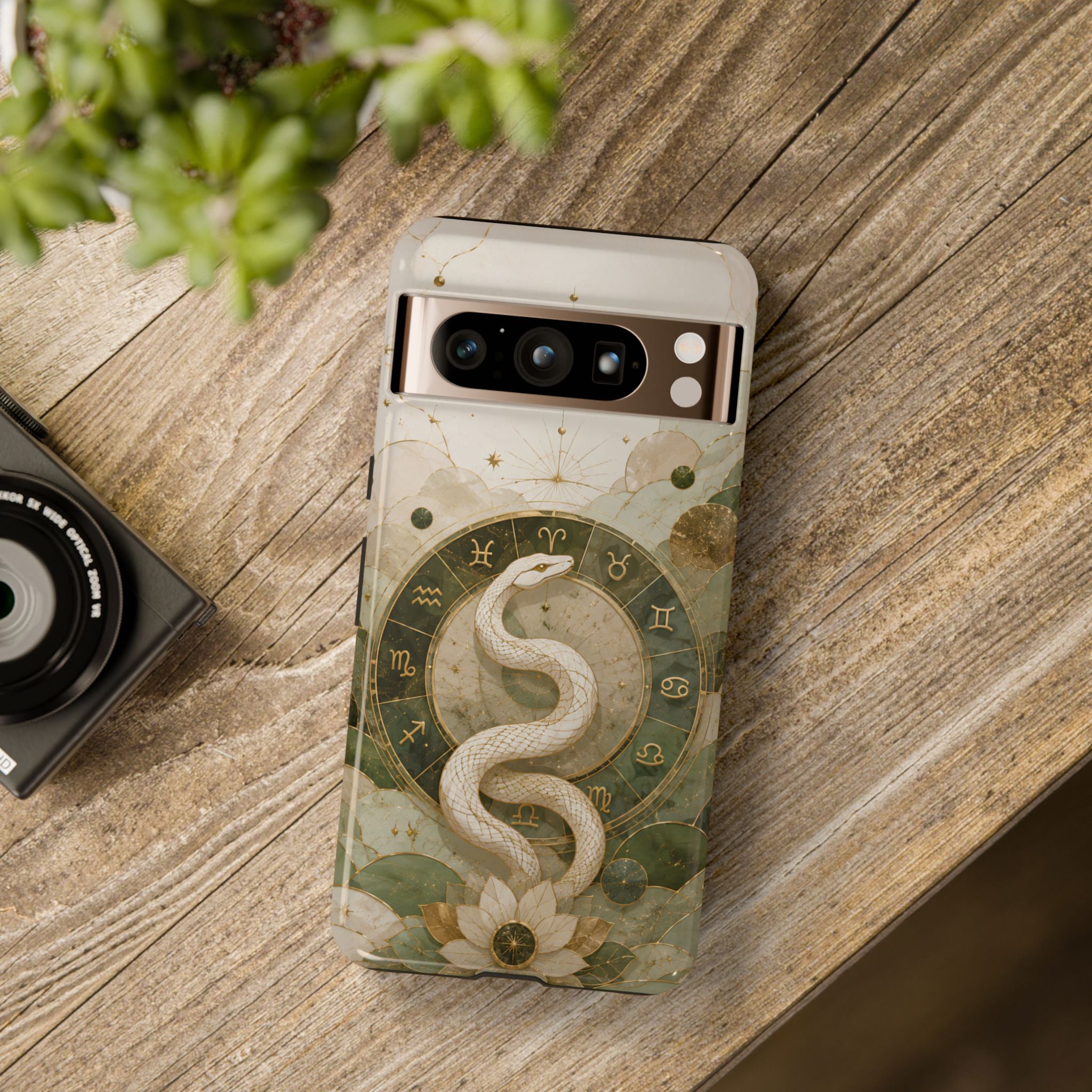 White Snake Google Pixel Phone Case | Celestial Zodiac Phone Case