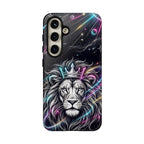 Galaxy Lion Samsung Galaxy Phone Case | Neon Crowned Lion Protective Case
