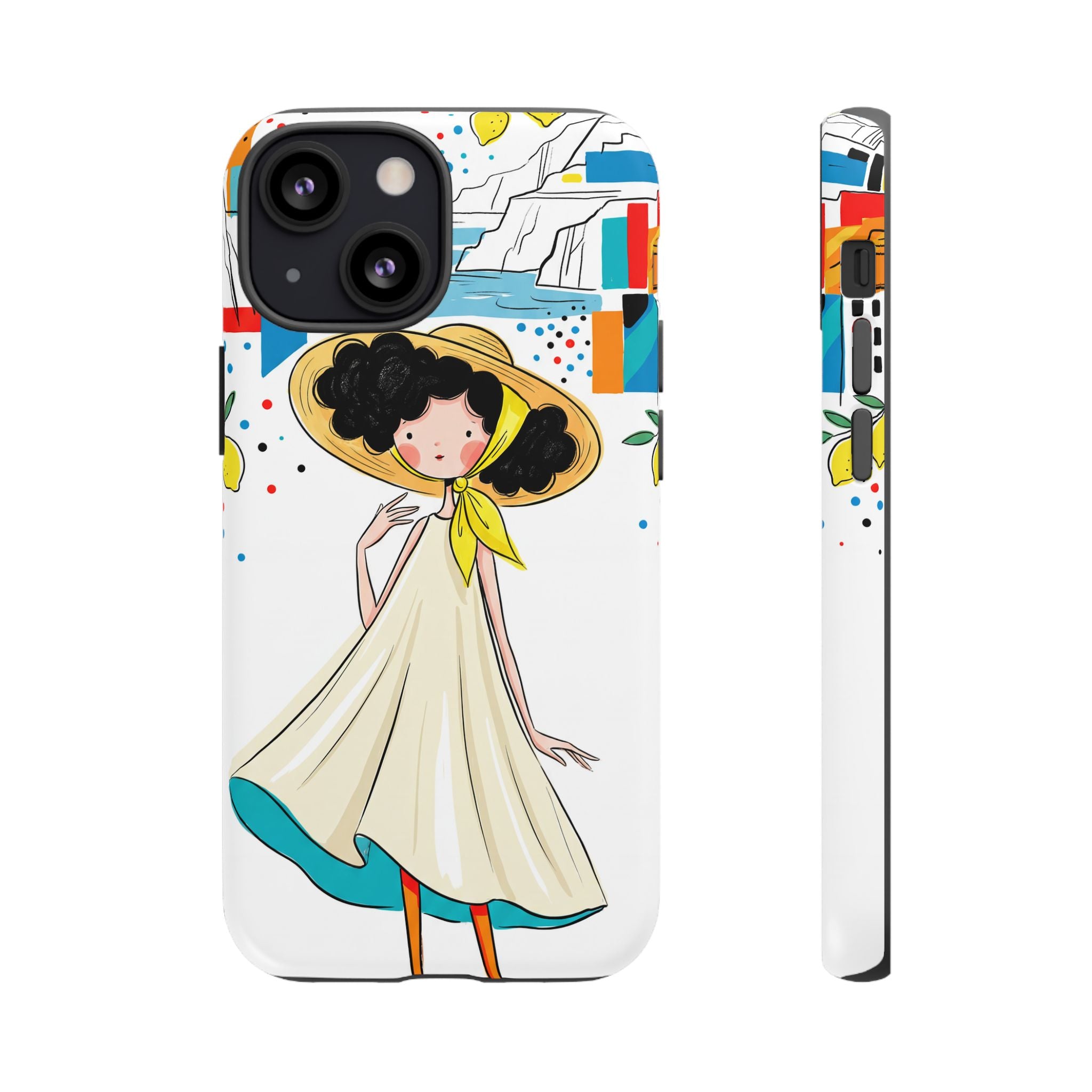Cute Summer Girl iPhone Case | Whimsical Coastal Illustration Protective Case