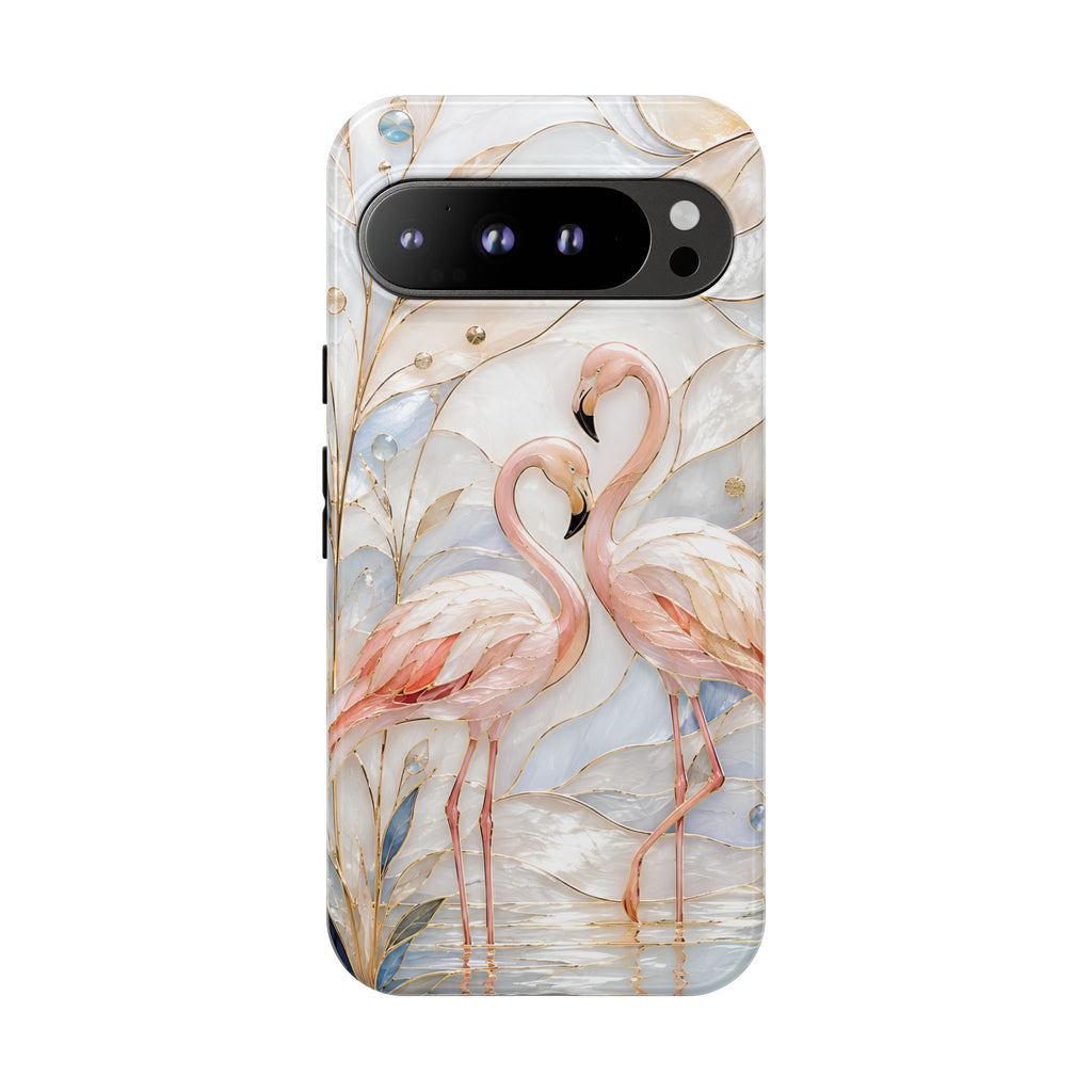 Flamingo Google Pixel Phone Case | Stained Glass Bird Art