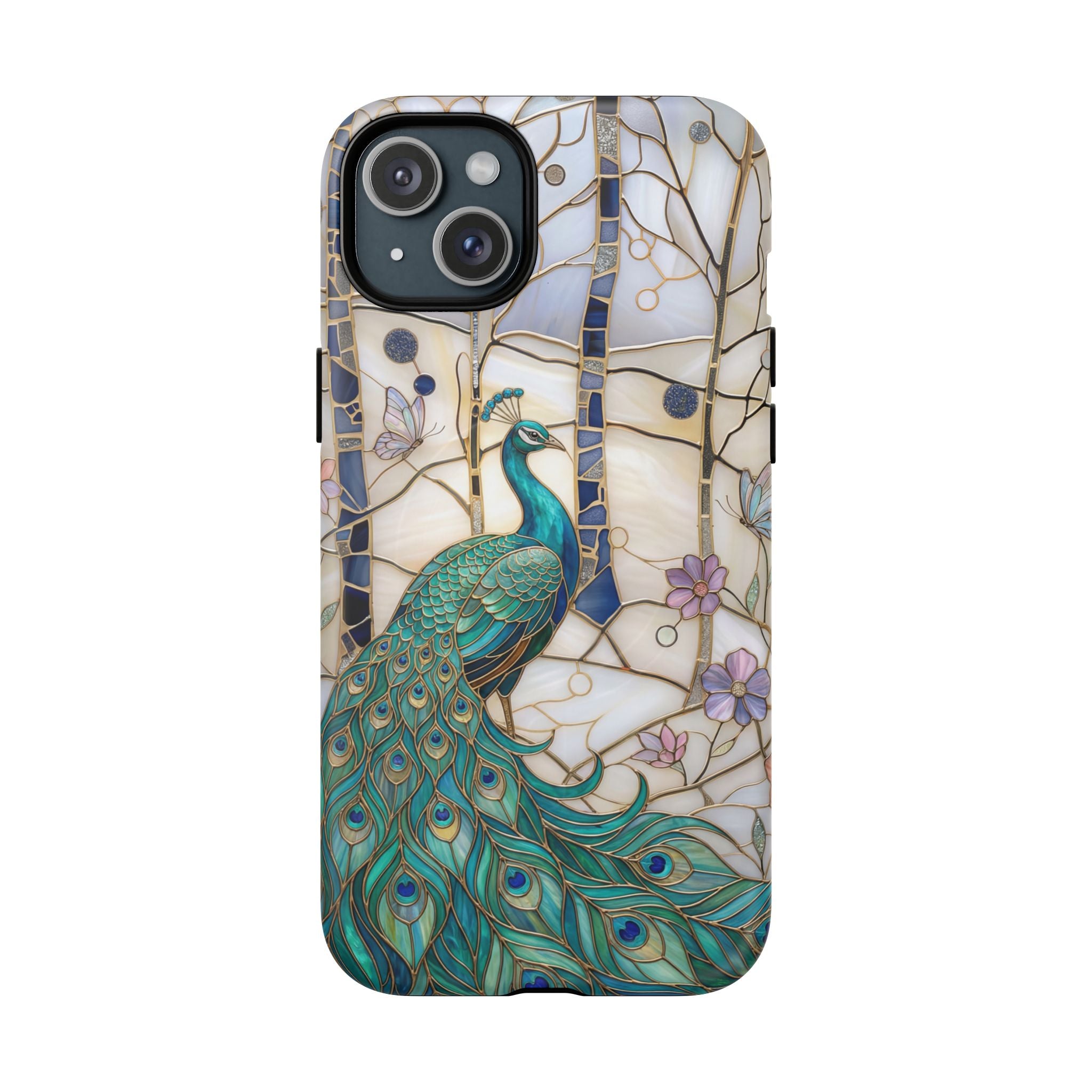 Peacock Stained Glass Tough MagSafe Phone Case