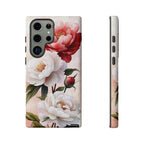 Custodia per Samsung Galaxy con motivo floreale Peony | Rosa bianca vintage
