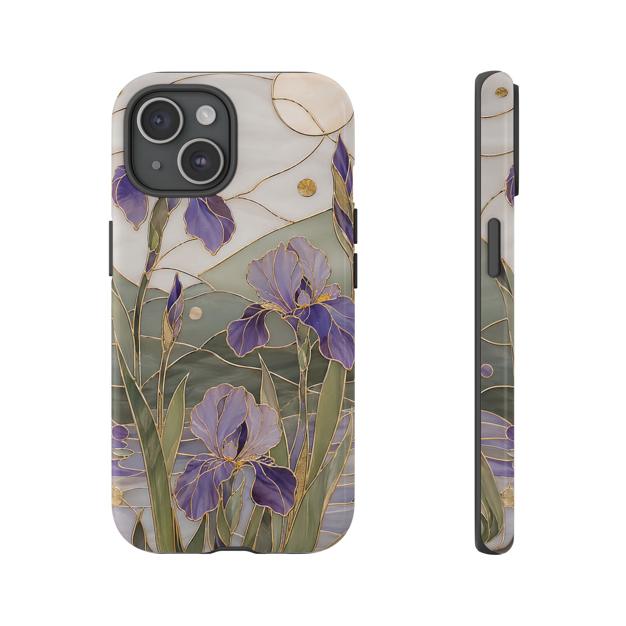 Stained Glass Iris iPhone Case | Purple Floral iPhone Case