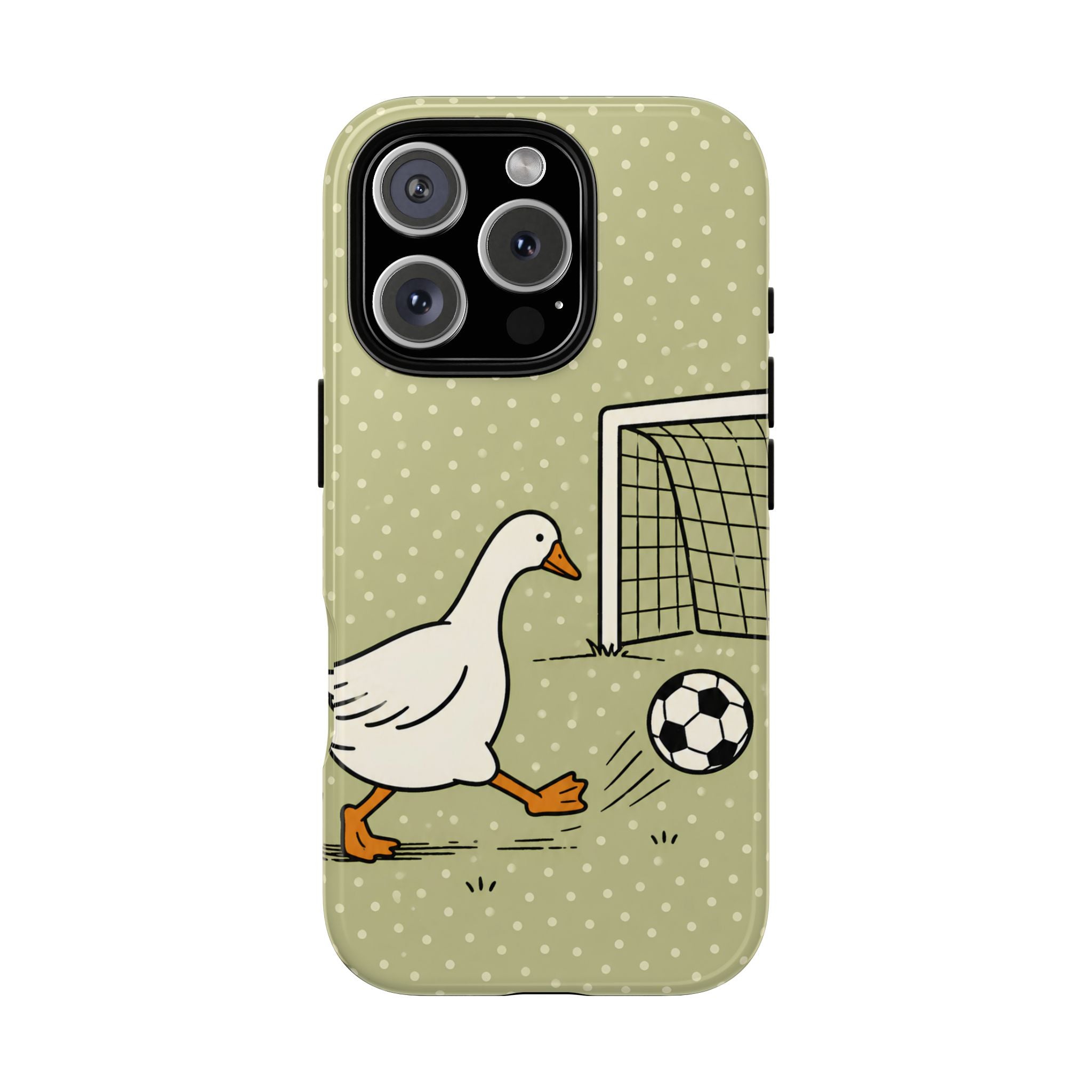 Funny Goose Soccer iPhone Case | Cute Sports Bird Cover