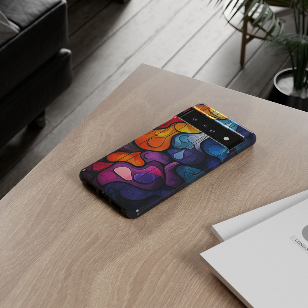 Abstract Colourful Drop Google Pixel Case — Vibrant Stained-Glass