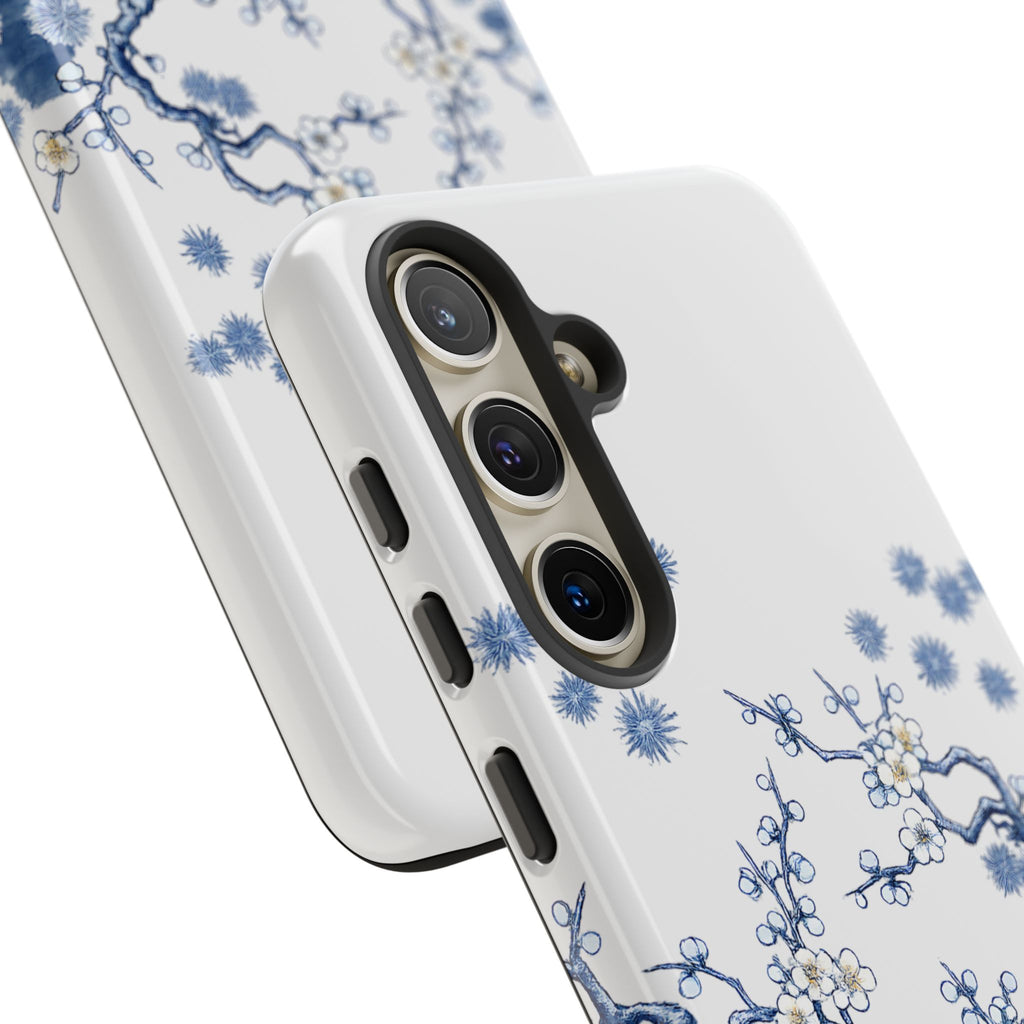 Vintage Blue White Porcelain Samsung Galaxy Phone Case | Chinoiserie Floral Tough Cover