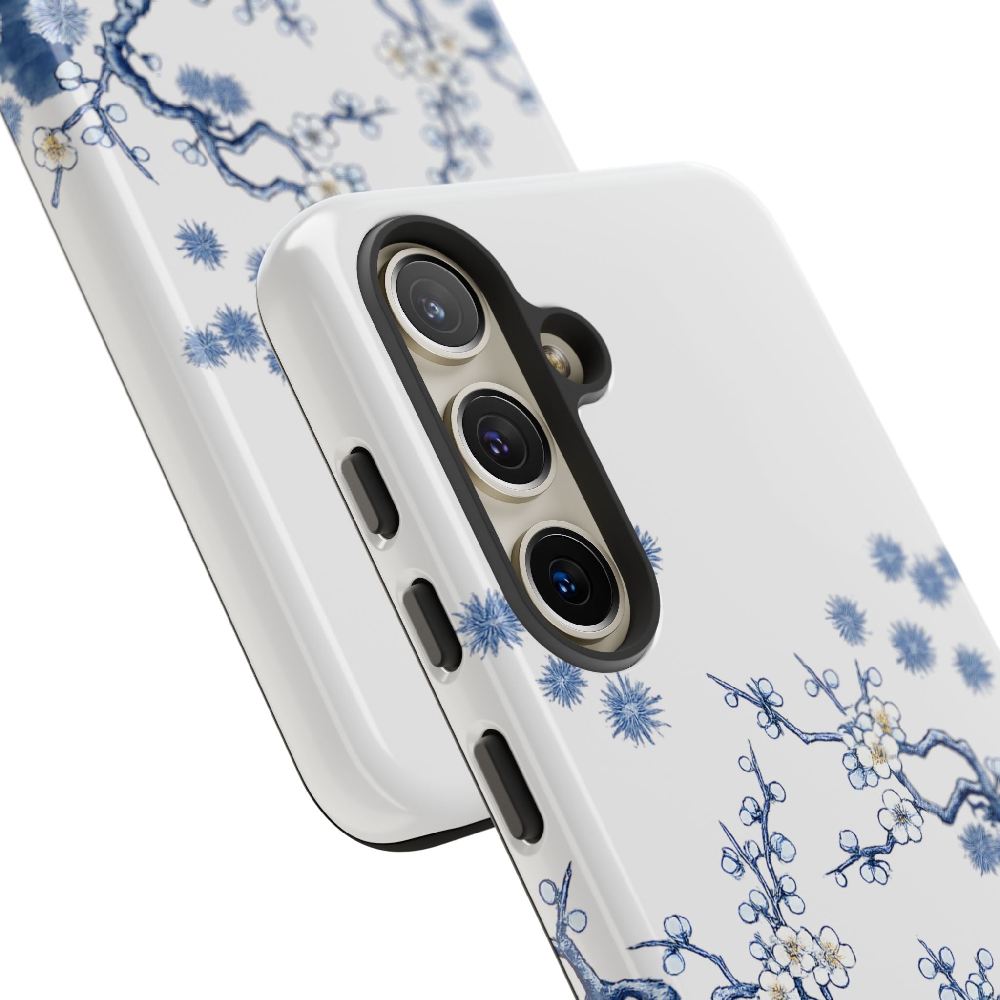 Vintage Blue White Porcelain Samsung Galaxy Phone Case | Chinoiserie Floral Tough Cover