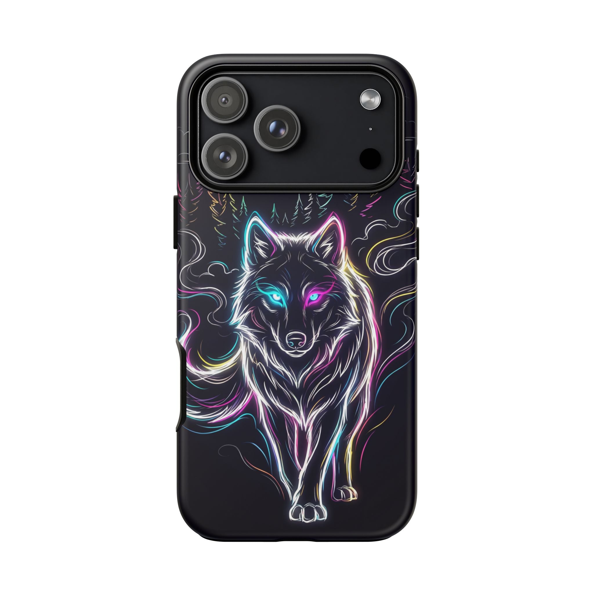 Neon Wolf iPhone Case | Mystic Glow Protective Tough Case