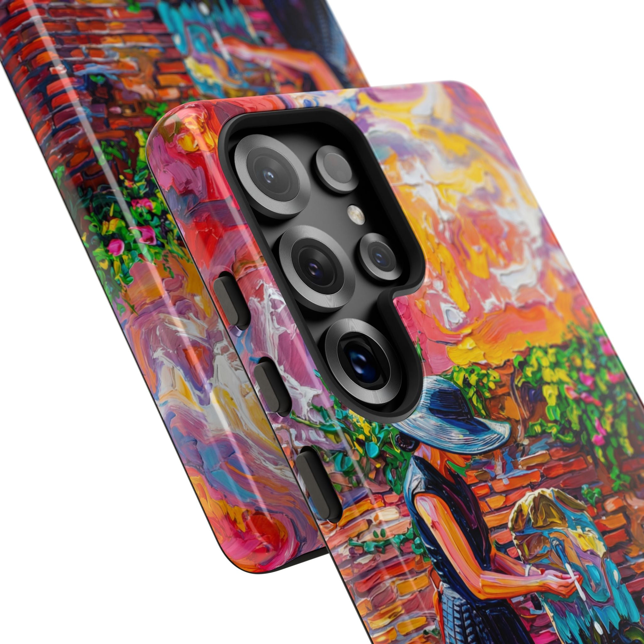 Artistic Woman at Fountain Samsung Galaxy Case | Colourful Garden Scene Tough Cases