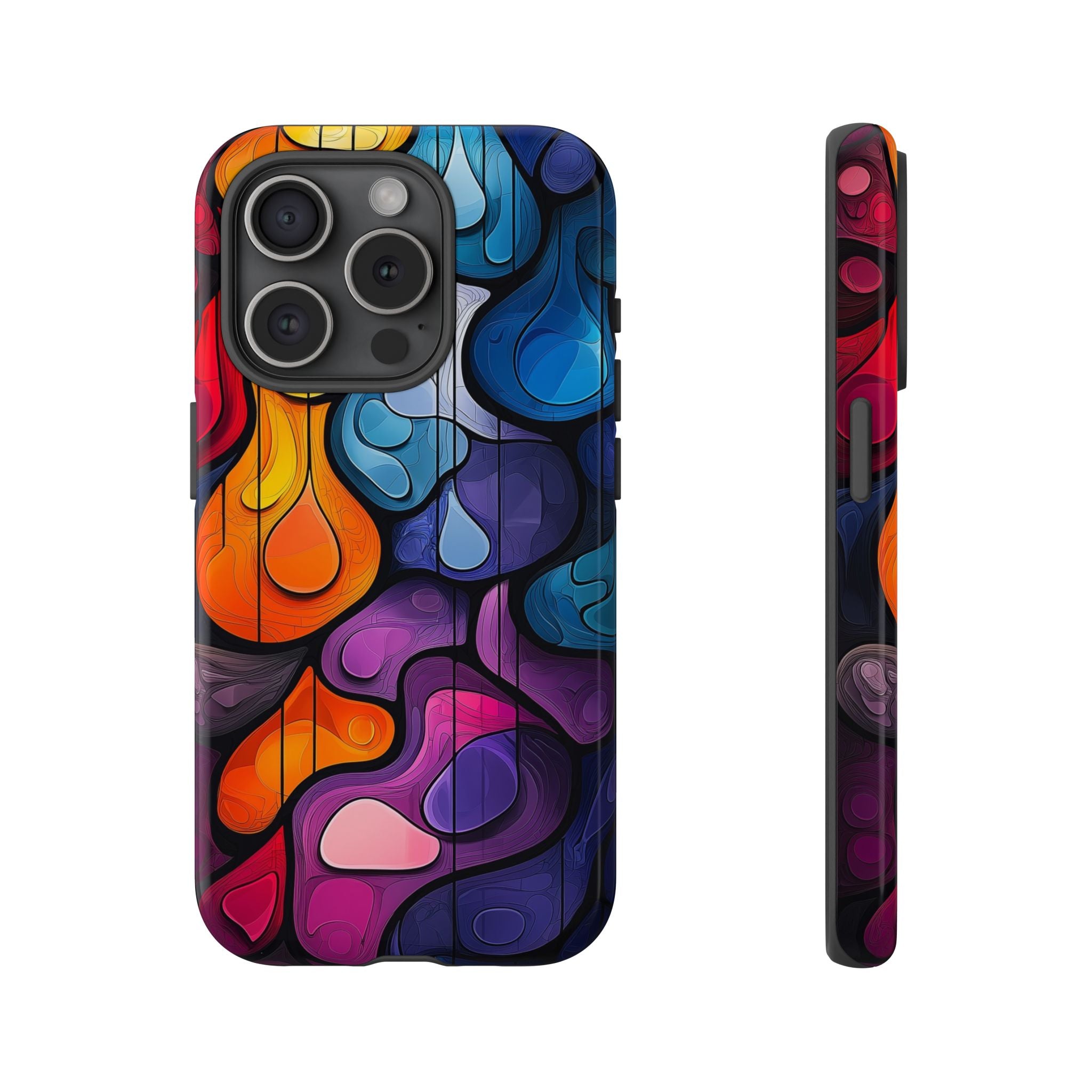 Abstract Colourful Drop iPhone Case — Vibrant Stained-Glass