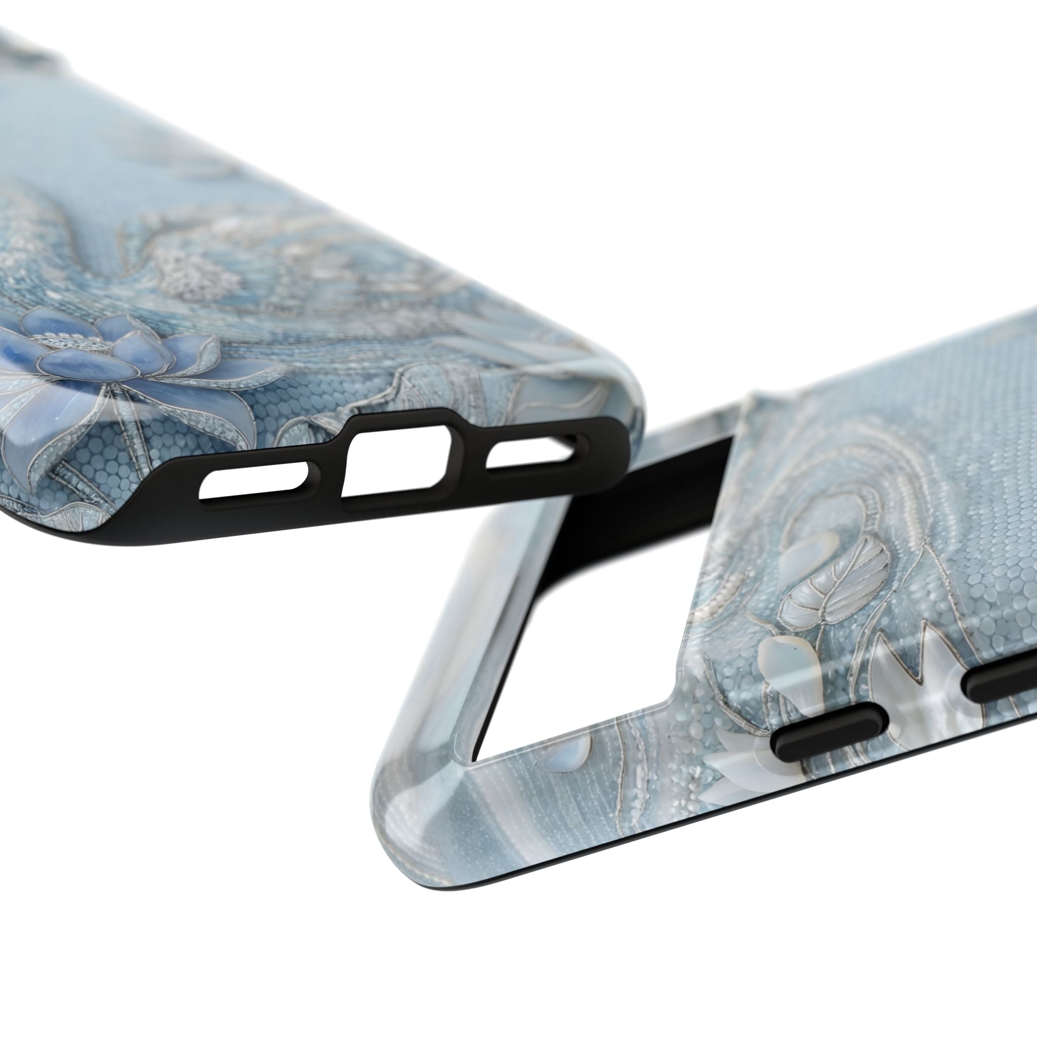 Swan Lake Floral Google Pixel Phone Case | Sparkling Blue Swan Protective Case