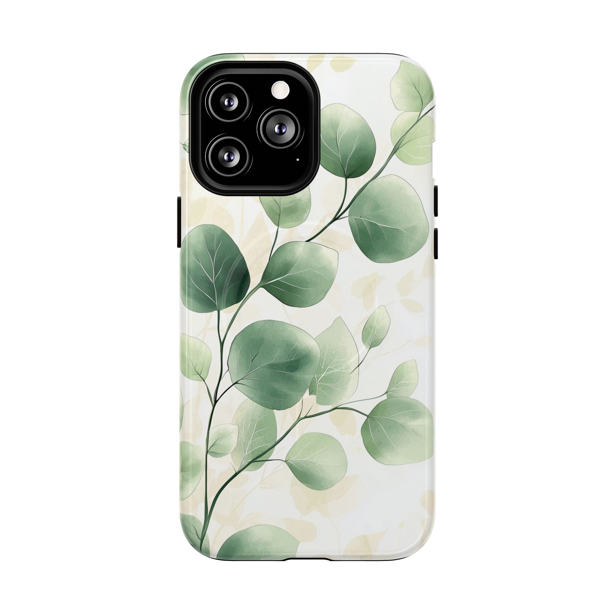 Botanical Eucalyptus Tough MagSafe iPhone Case | Green Watercolour Leaf