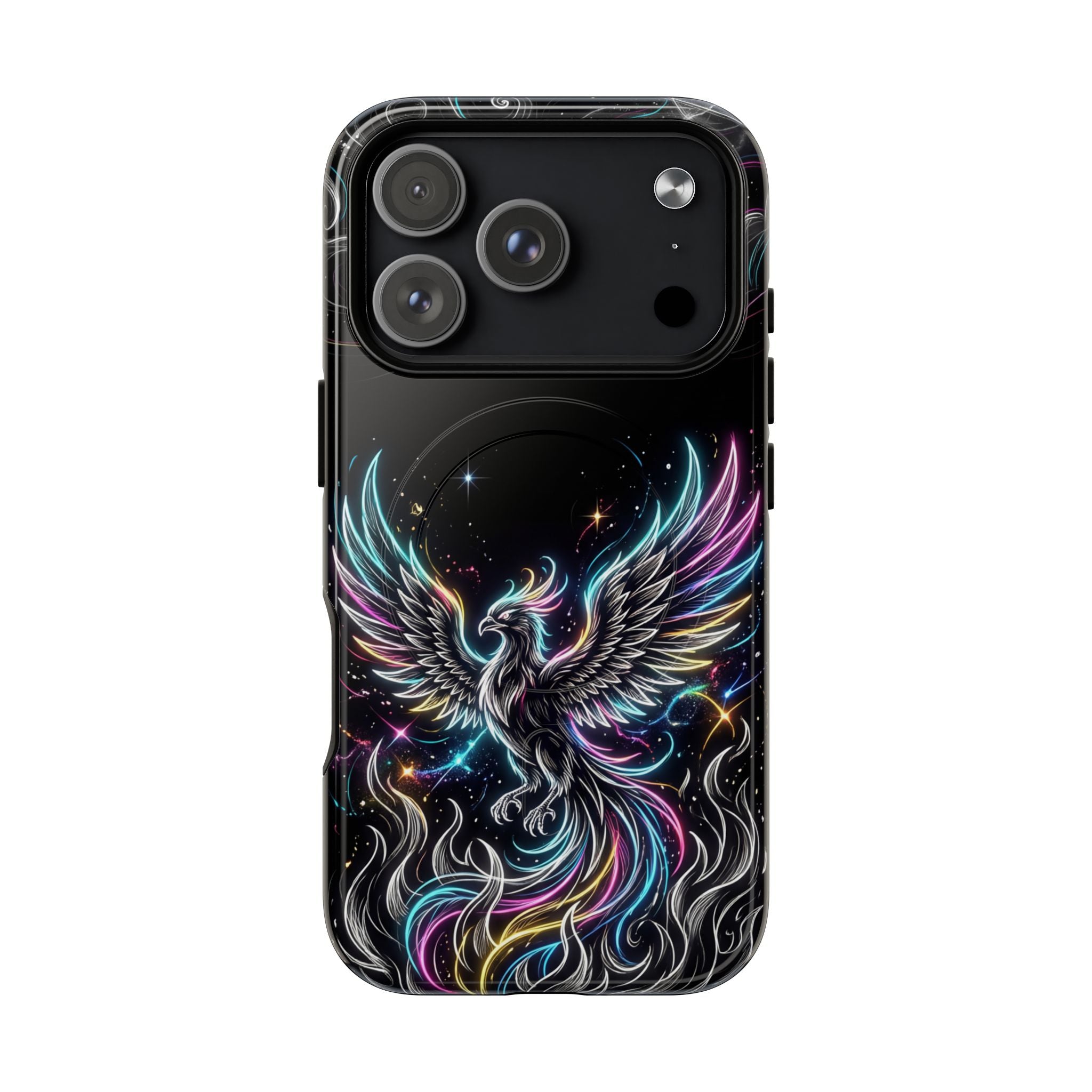 Colorful Neon Phoenix Tough MagSafe iPhone Case