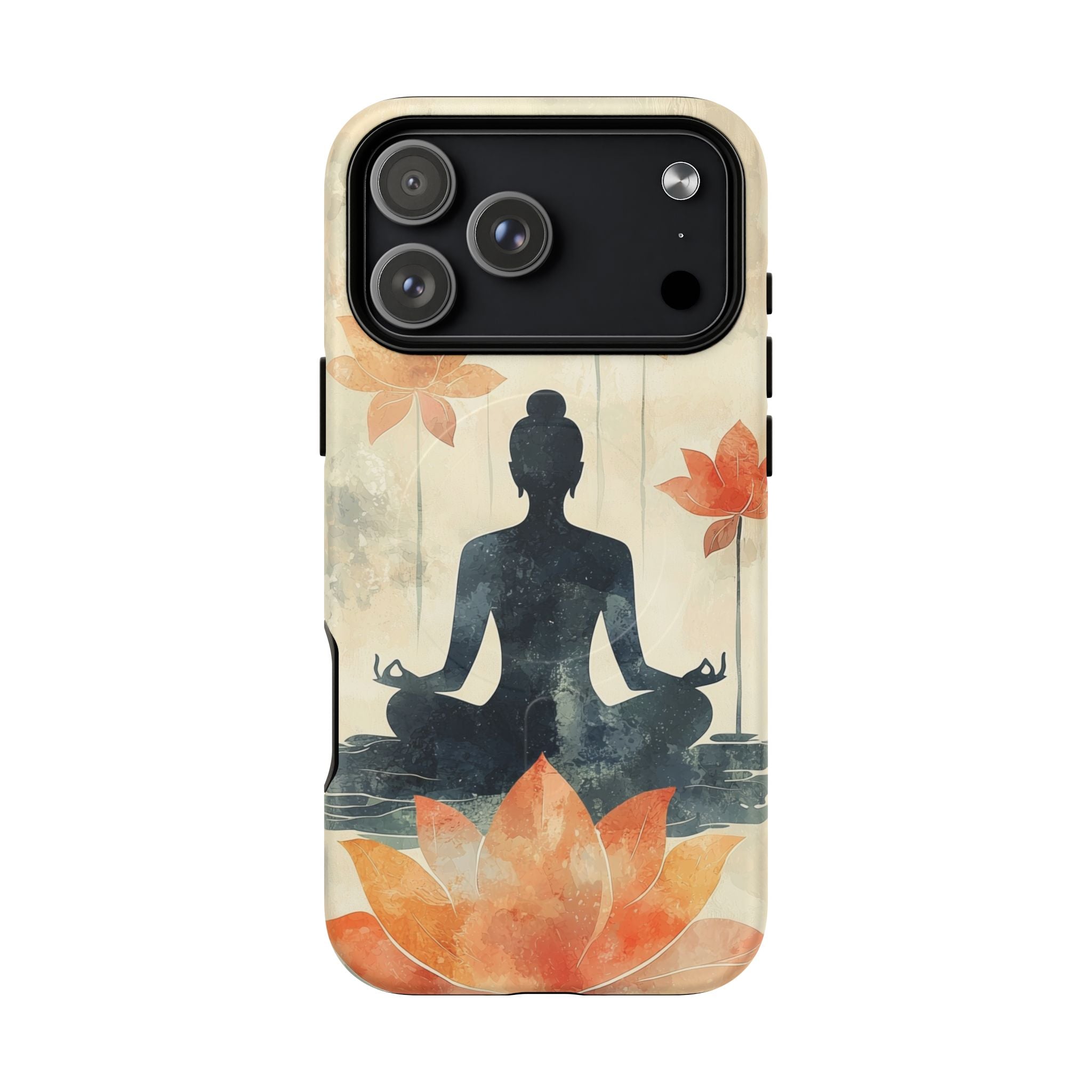 Custodia MagSafe per iPhone Yoga Lotus | Silhouette meditativa