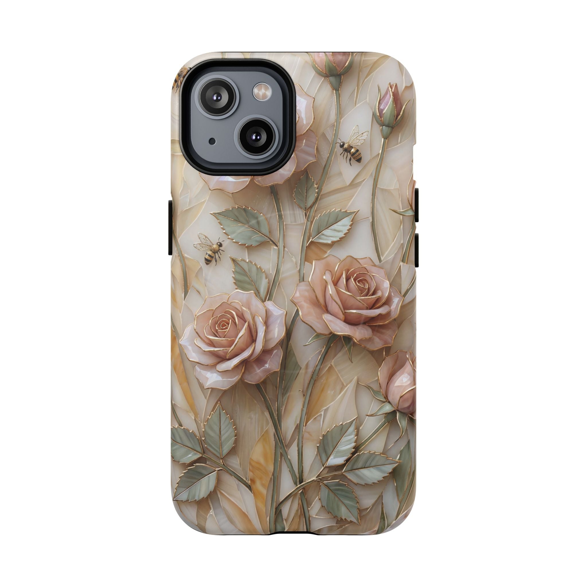 Floral Rose Tough MagSafe iPhone Case — Vintage Blush Protective Cover