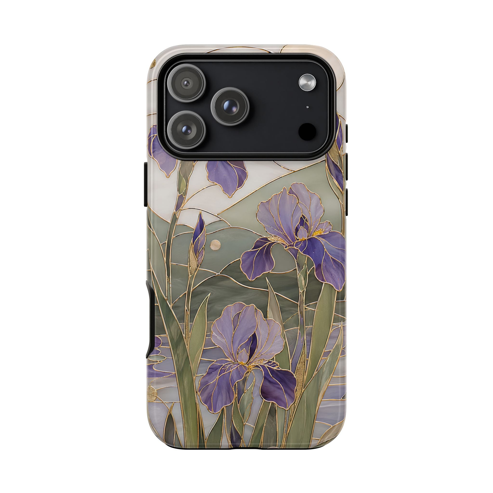 Stained Glass Iris iPhone Case | Purple Floral iPhone Case