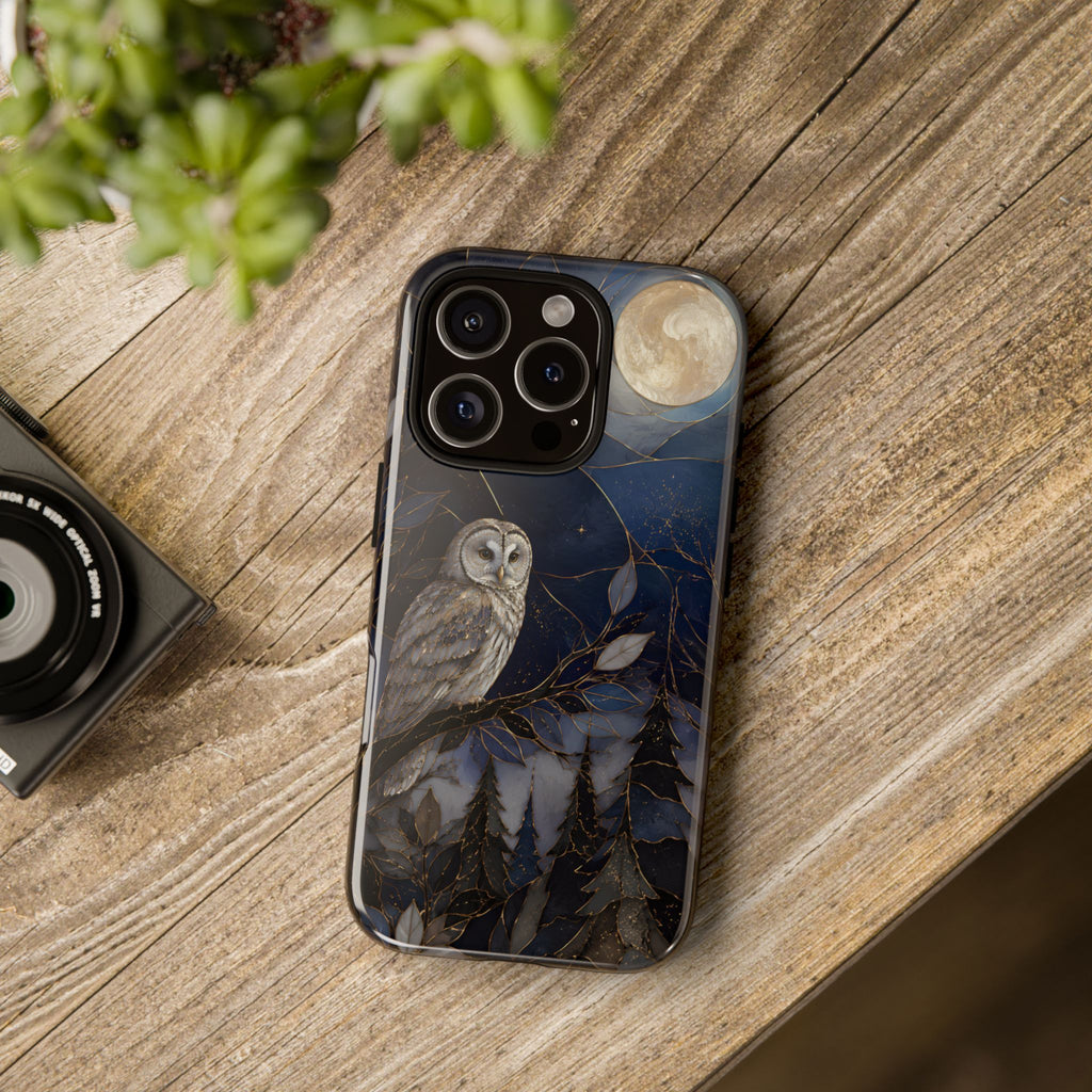 Owl Moon iPhone Case | Woodland Forest Night Art