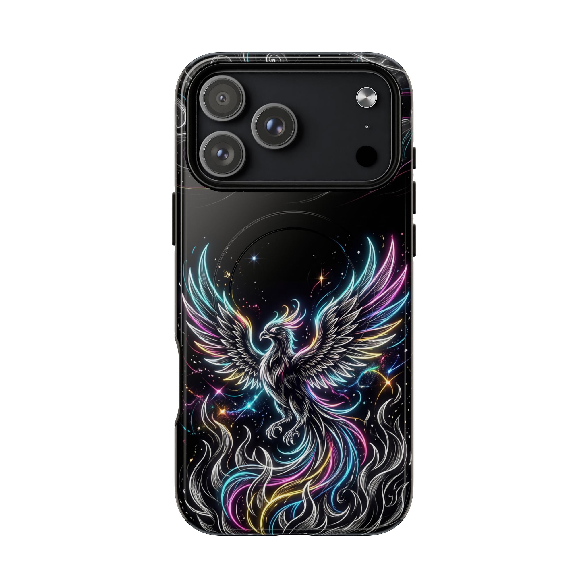 Colorful Neon Phoenix Tough MagSafe iPhone Case