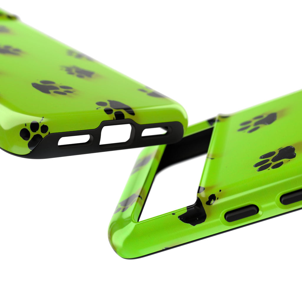Neon Paw Print Tough Google Pixel Case — Shockproof Pet Lover iPhone Cover