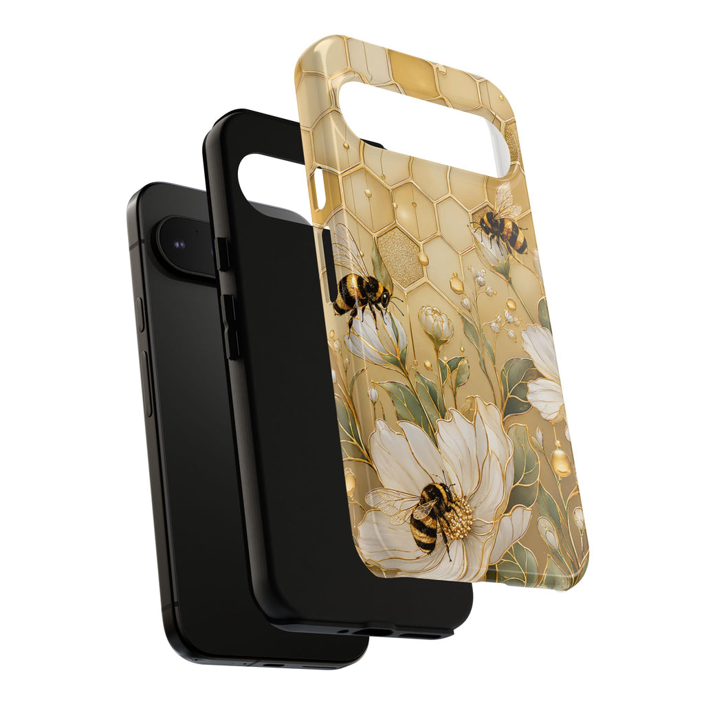 Bee Floral Google Pixel Phone Case | Honeycomb Wildflower Cover