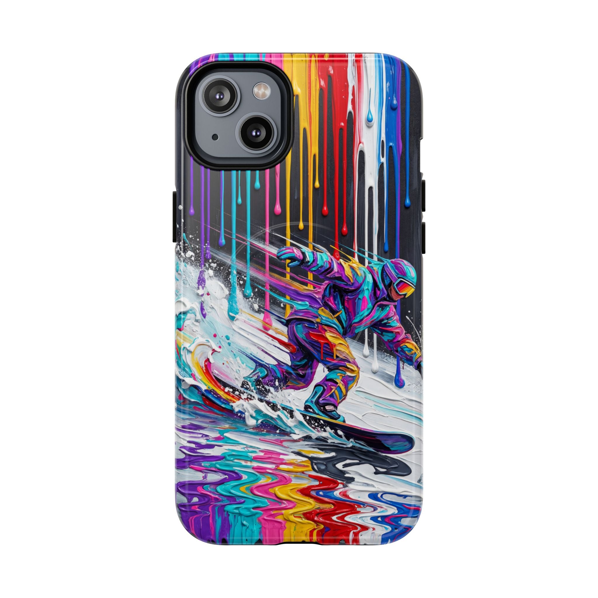 Colourful Snowboarder Art MagSafe iPhone Case