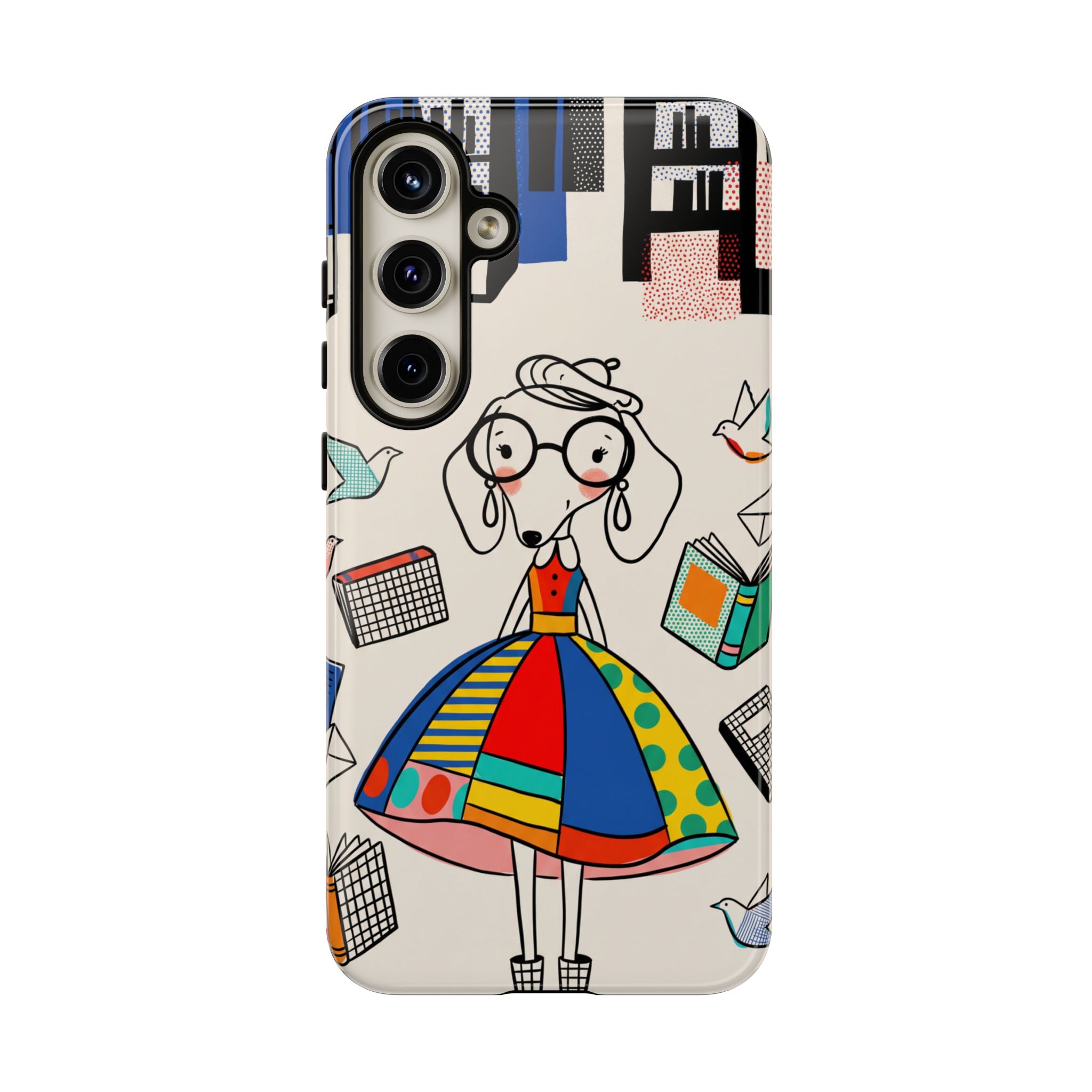 Cute Dachshund Dog Illustration Samsung Galaxy Phone Case