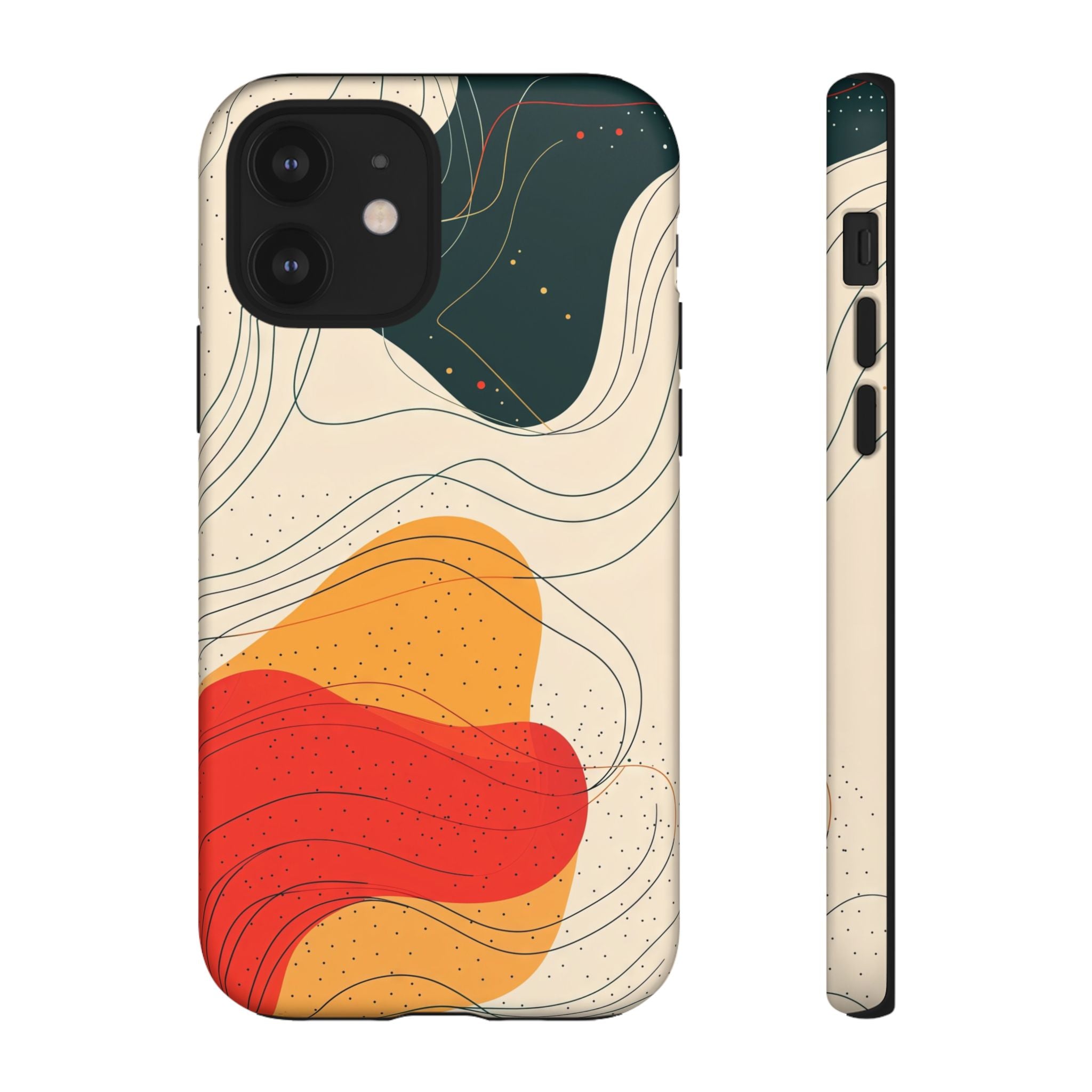 Abstract Retro Waves iPhone Case | Colourful Modern Art