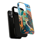 Custodia iPhone Gufo Colorato con Motivo Botanico Forestale