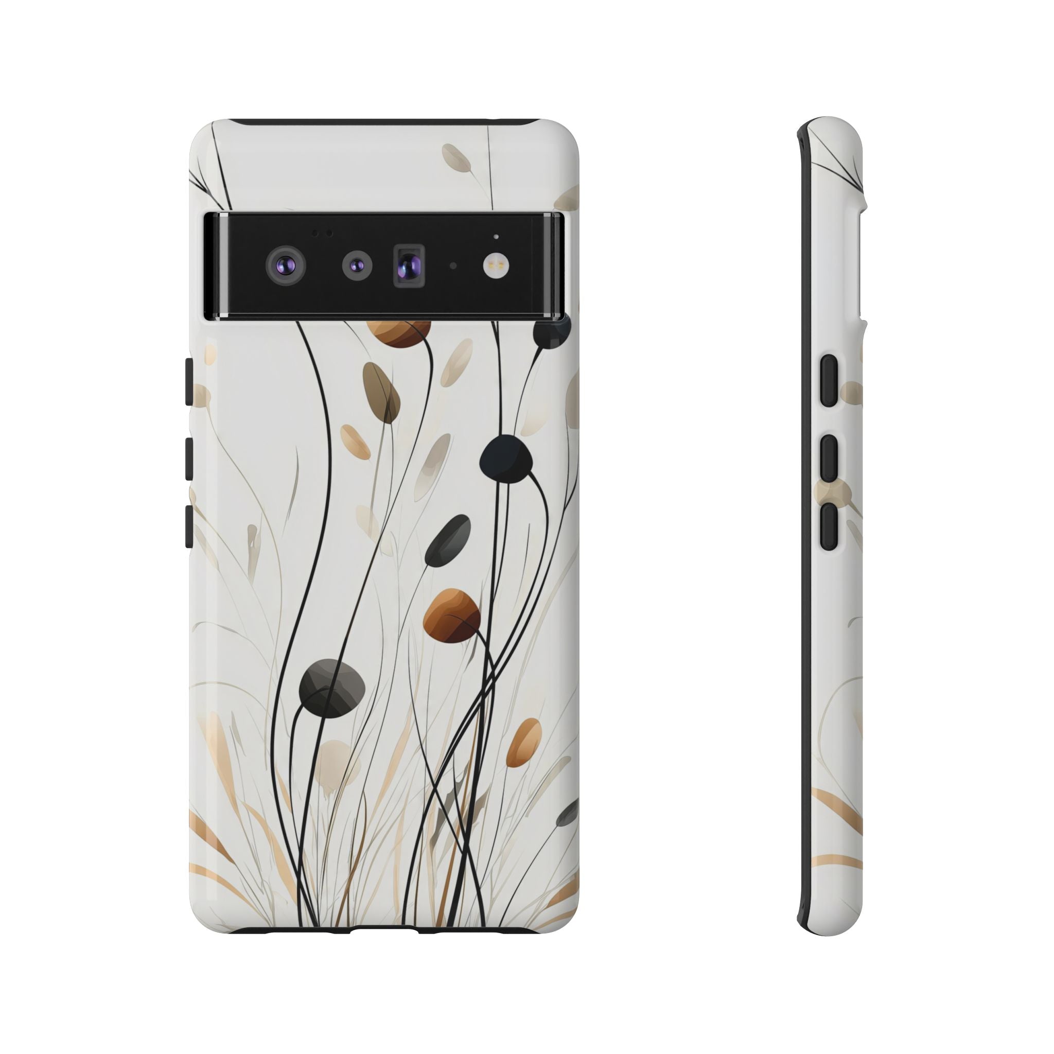 Floral Breeze Tough Google Pixel Case | Minimal Neutral Botanical Design