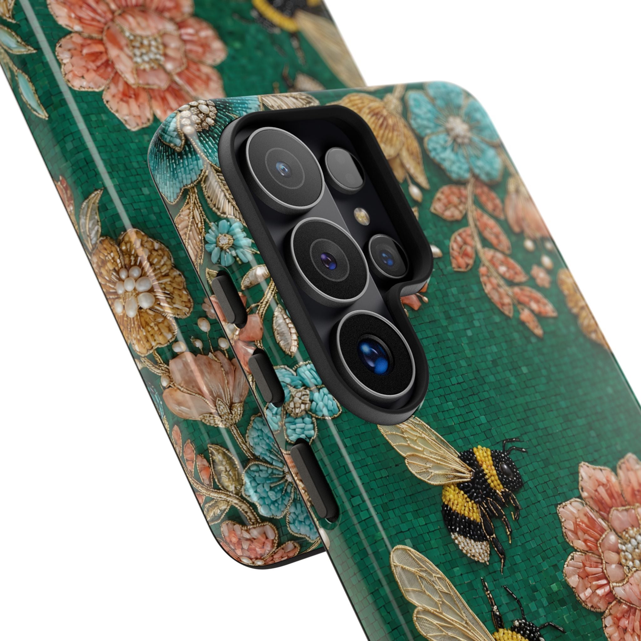 Floral Bumblebee Tough Samsung Galaxy Phone Case | Protective Botanical Phone Cover