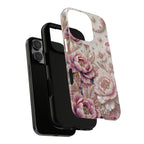 Custodia Floreale per Telefono Robusta Luna | Cover Protettiva Peonia Rosa Vintage