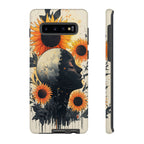 Sunflower Moon Art Samsung Galaxy Case | Floral Celestial
