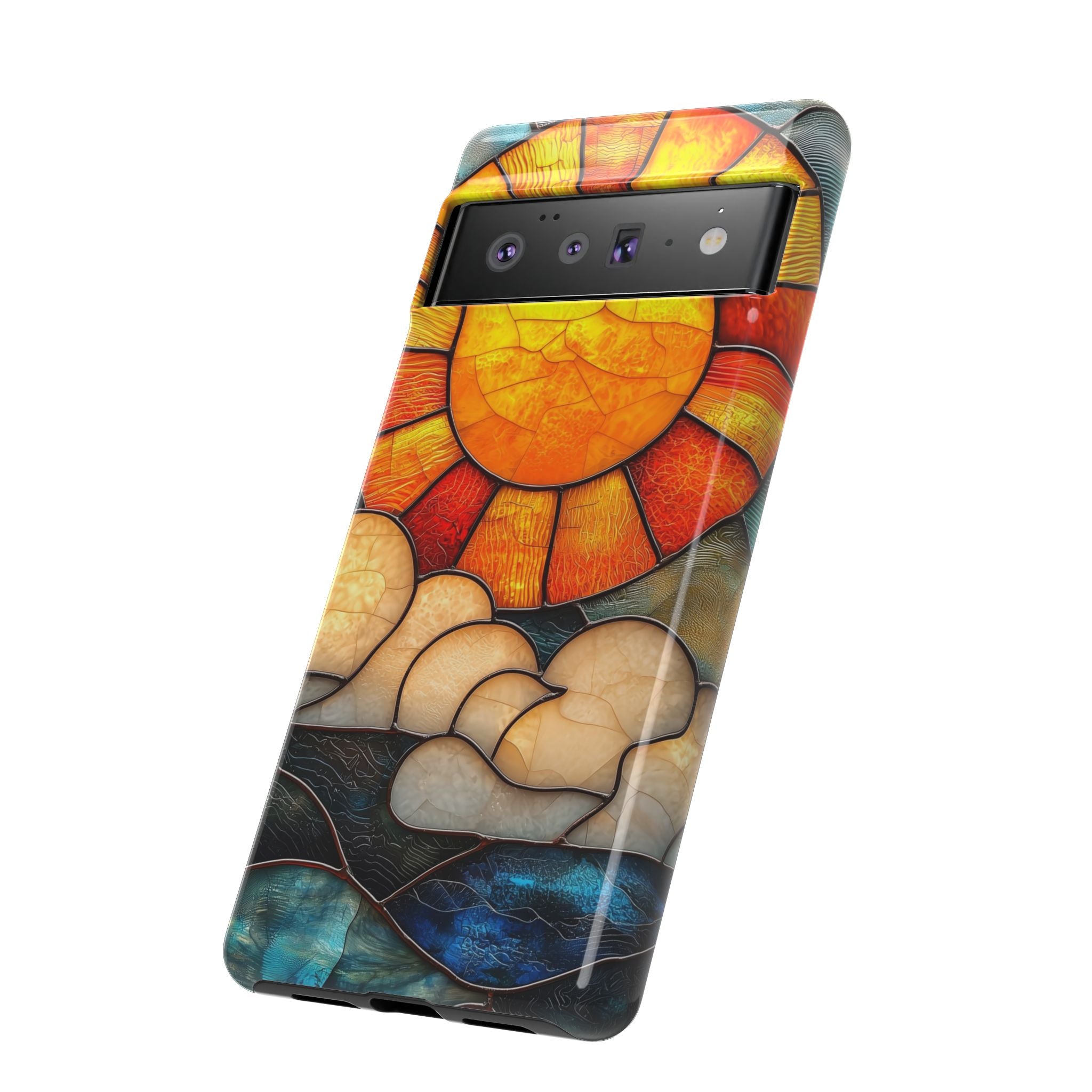 Stained Glass Sun & Clouds Google Pixel Case