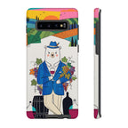 Dapper Polar Bear Wine Lover Illustrated Protective Samsung Galaxy Phone Case