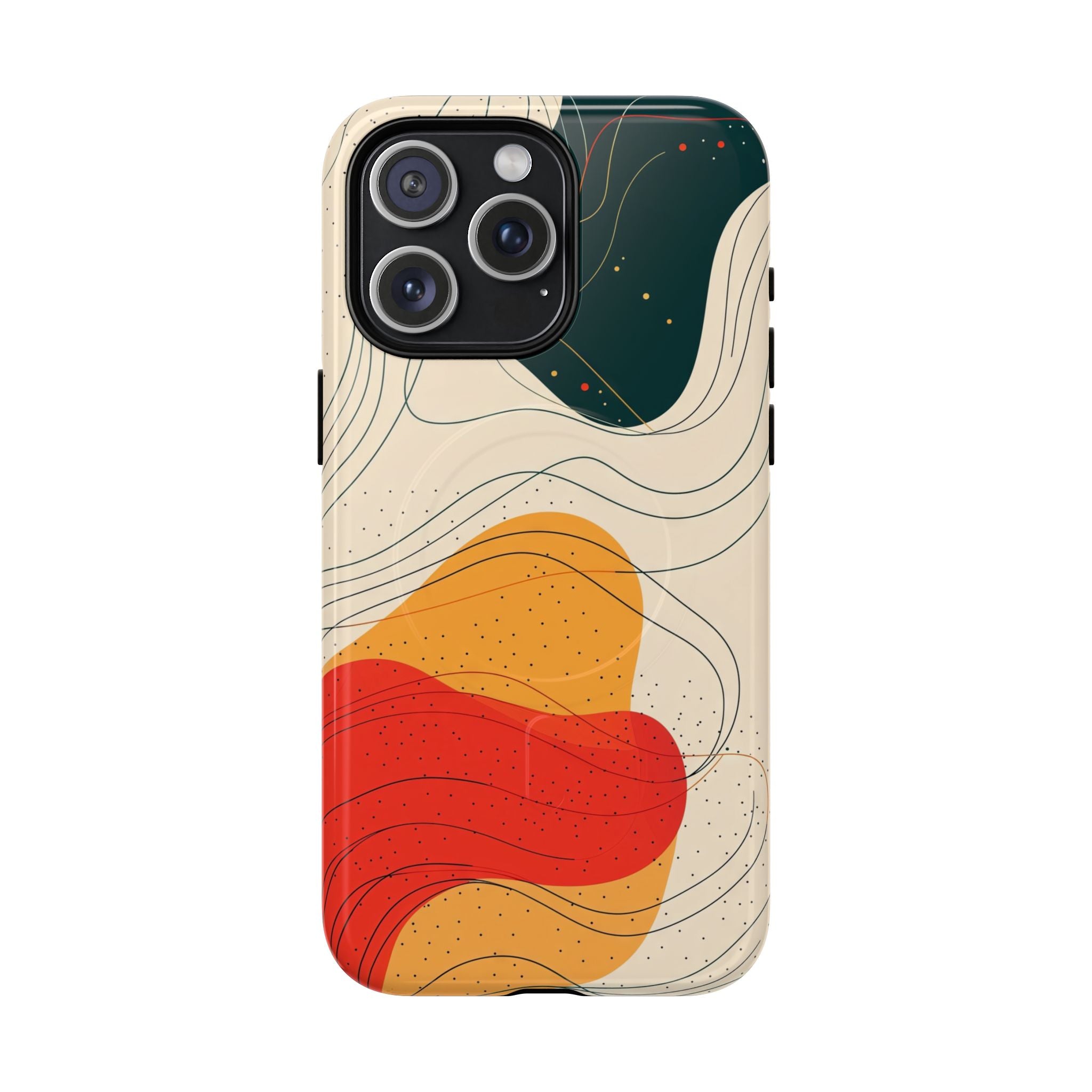 Abstract Retro Waves MagSafe iPhone Case | Colourful Modern Art