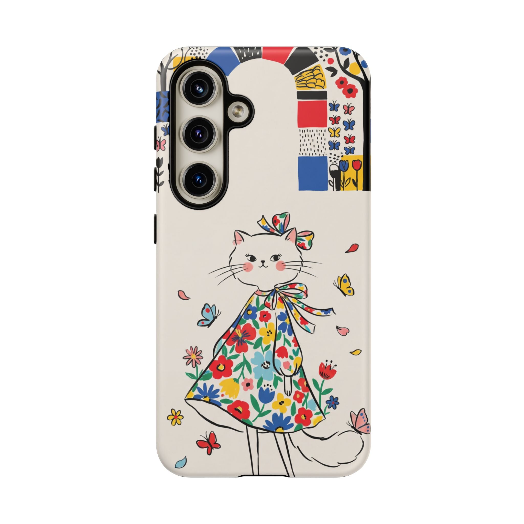 Floral Kitty Samsung Galaxy Phone Case | Cute Cat