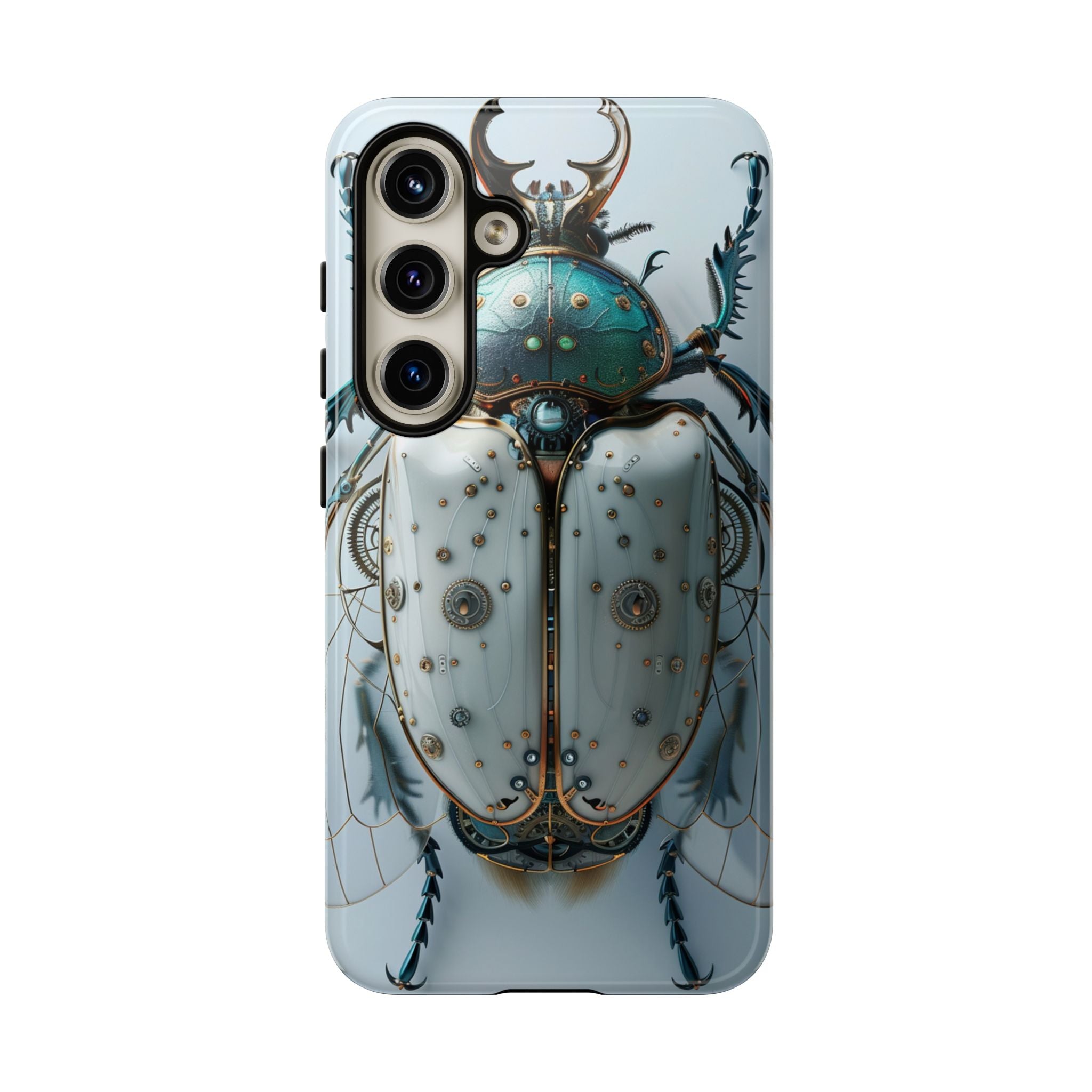 Steampunk White Beetle Protective Tough Samsung Galaxy Case