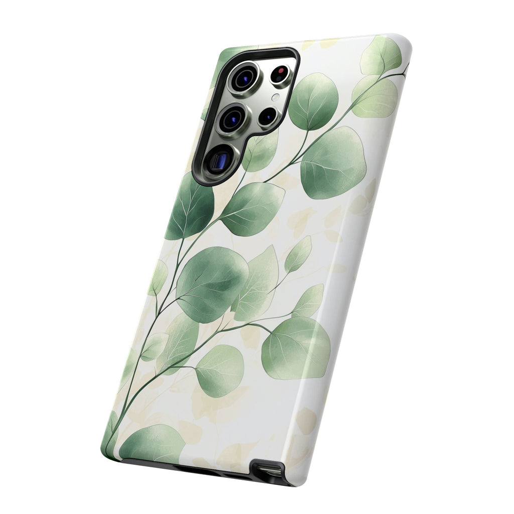 Botanical Eucalyptus Tough Samsung Galaxy Phone Case | Green Watercolour Leaf