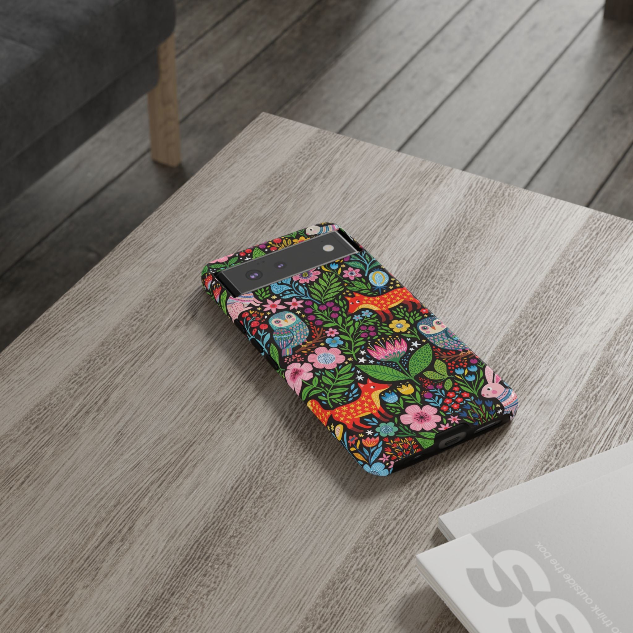 Floral Woodland Google Pixel Phone Case | Colourful Fox & Owl Protective Cover