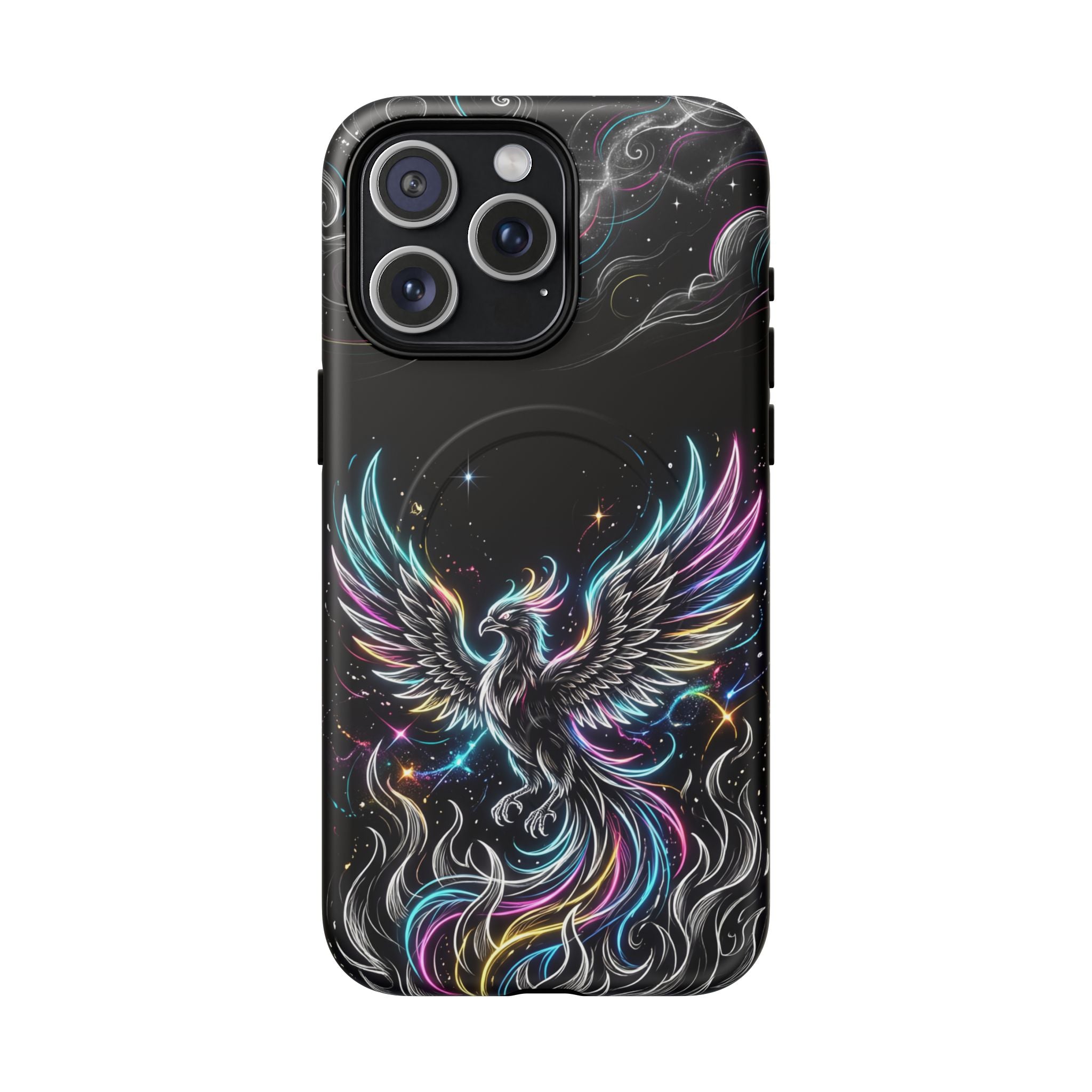 Colorful Neon Phoenix Tough MagSafe iPhone Case